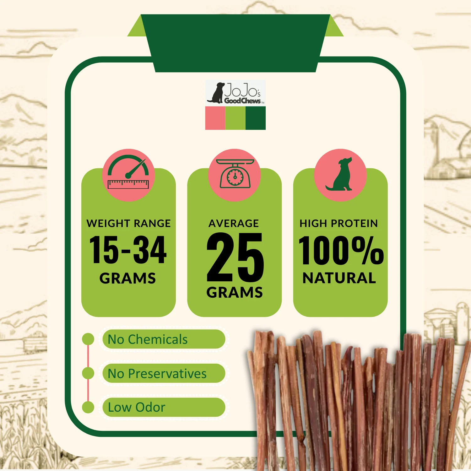 All-Natural Beef Bully Stick Dog Treats – Nutrient-Rich, and High-Protein – 12-Inch Thin (25/Case) - Image 5
