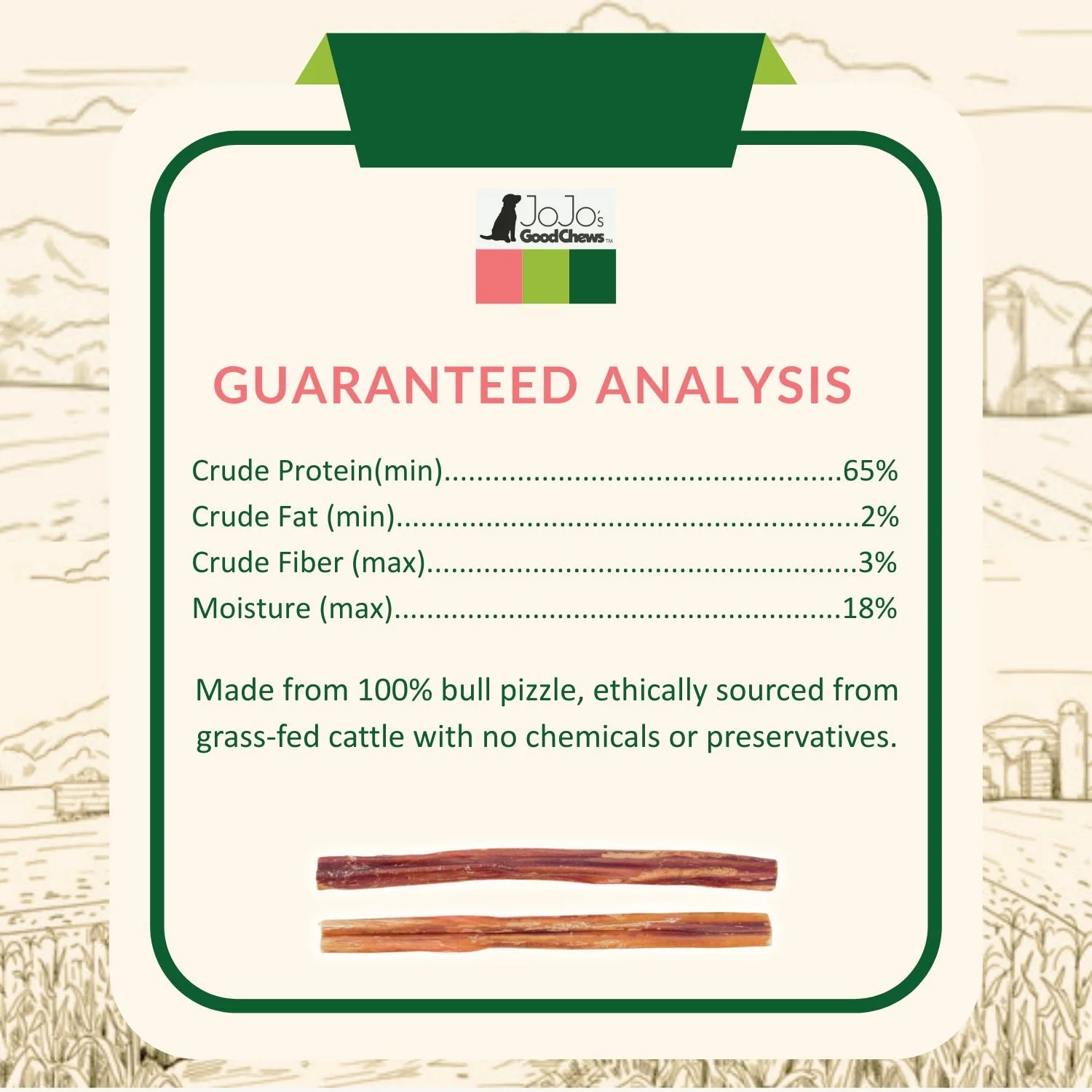 All-Natural Beef Bully Stick Dog Treats, Single Ingredient Dog Chews – 12-Inch Jumbo (2-Pack) - Image 4