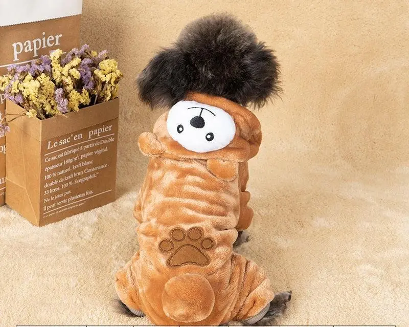 Autumn And Winter Dog Pet Costume Collection: Cozy Coral Fleece Cartoon Style - Image 7