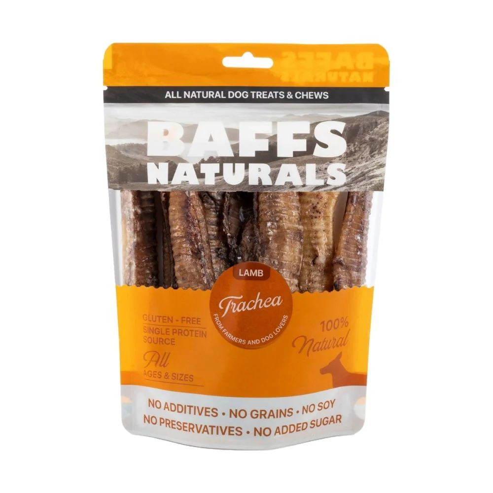 BAFFS NATURALS All-Natural Premium Lamb Trachea Dog Chews β 2 Pack (10 Chews Each) - Image 2