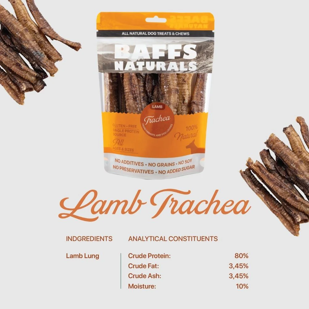 BAFFS NATURALS All-Natural Premium Lamb Trachea Dog Chews β 2 Pack (10 Chews Each) - Image 6