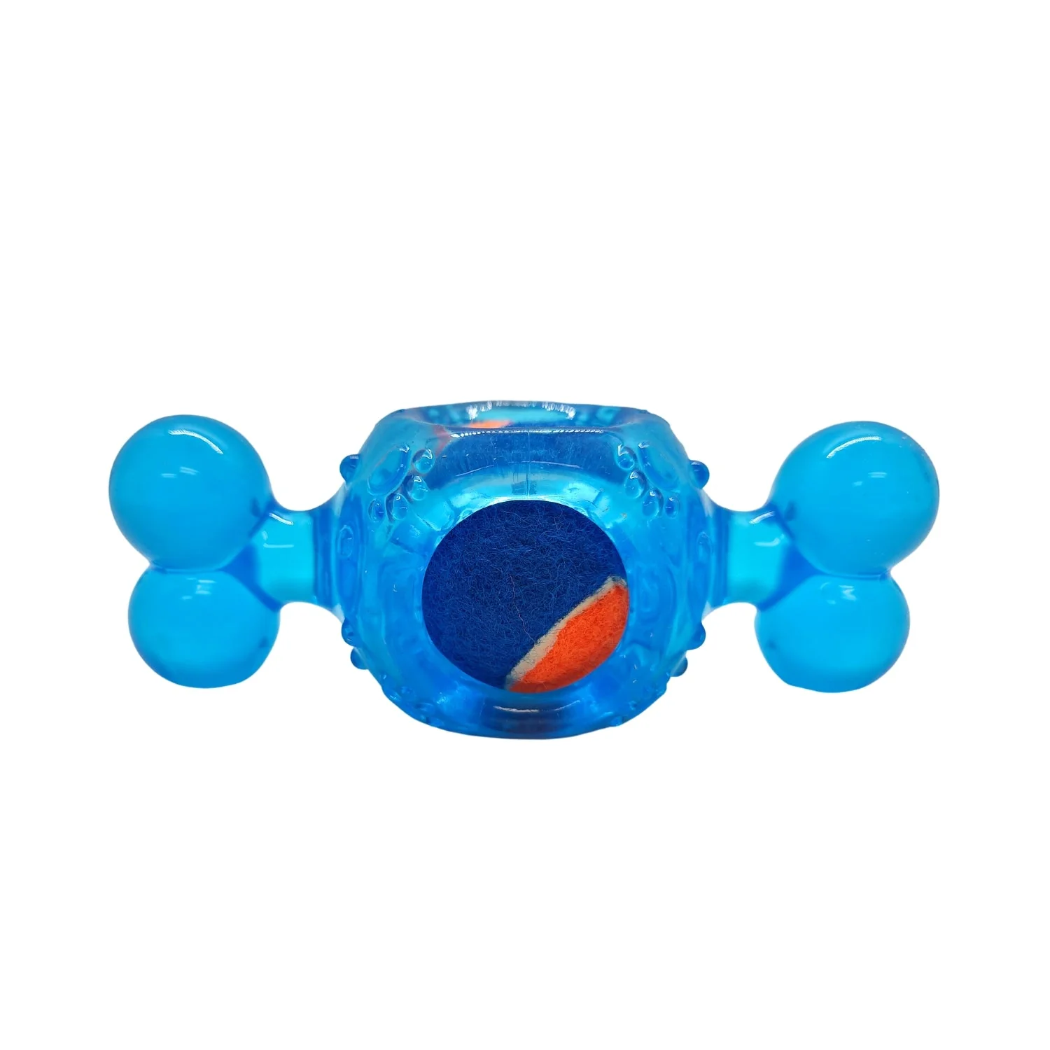 Blue Candy-Inspired Squeaky Tennis Ball Dog Chew Toy – TPR, Durable & Promotes Dental Health - Image 4