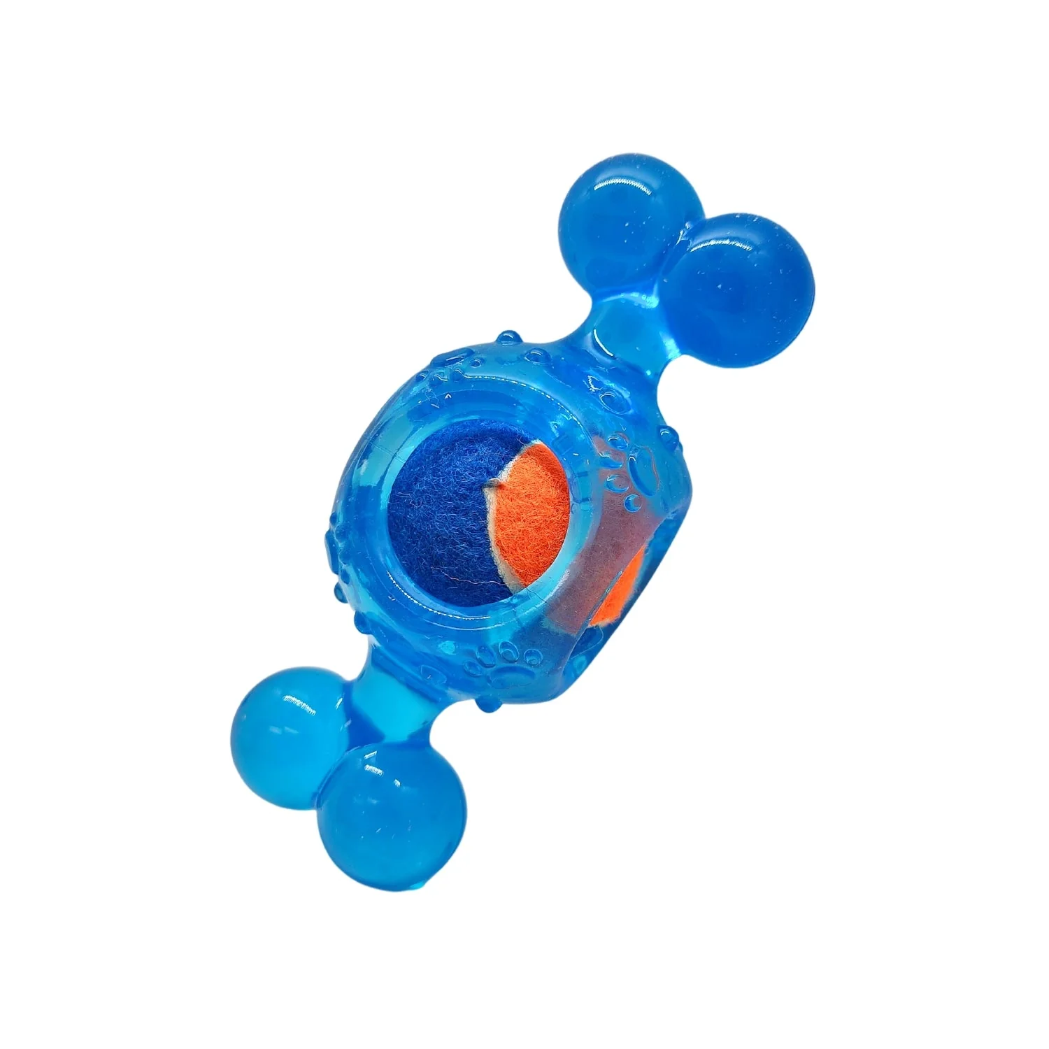 Blue Candy-Inspired Squeaky Tennis Ball Dog Chew Toy – TPR, Durable & Promotes Dental Health - Image 6