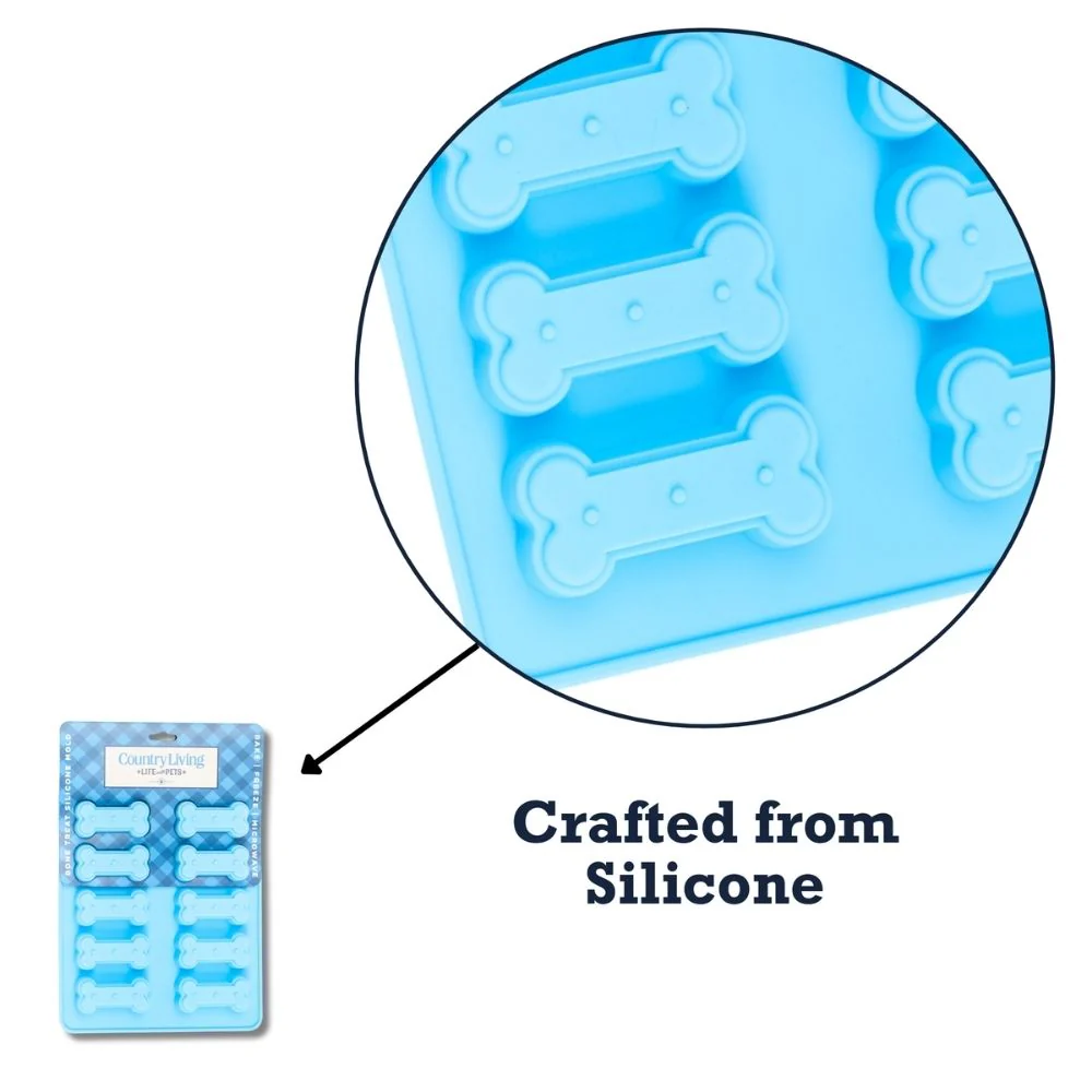 Country Living Bone-Shaped Silicone Baking Tray (10-Cavity Mold) – for Homemade Dog Treats, Candy, Cookies, Chocolate, and Ice Cubes - Image 6