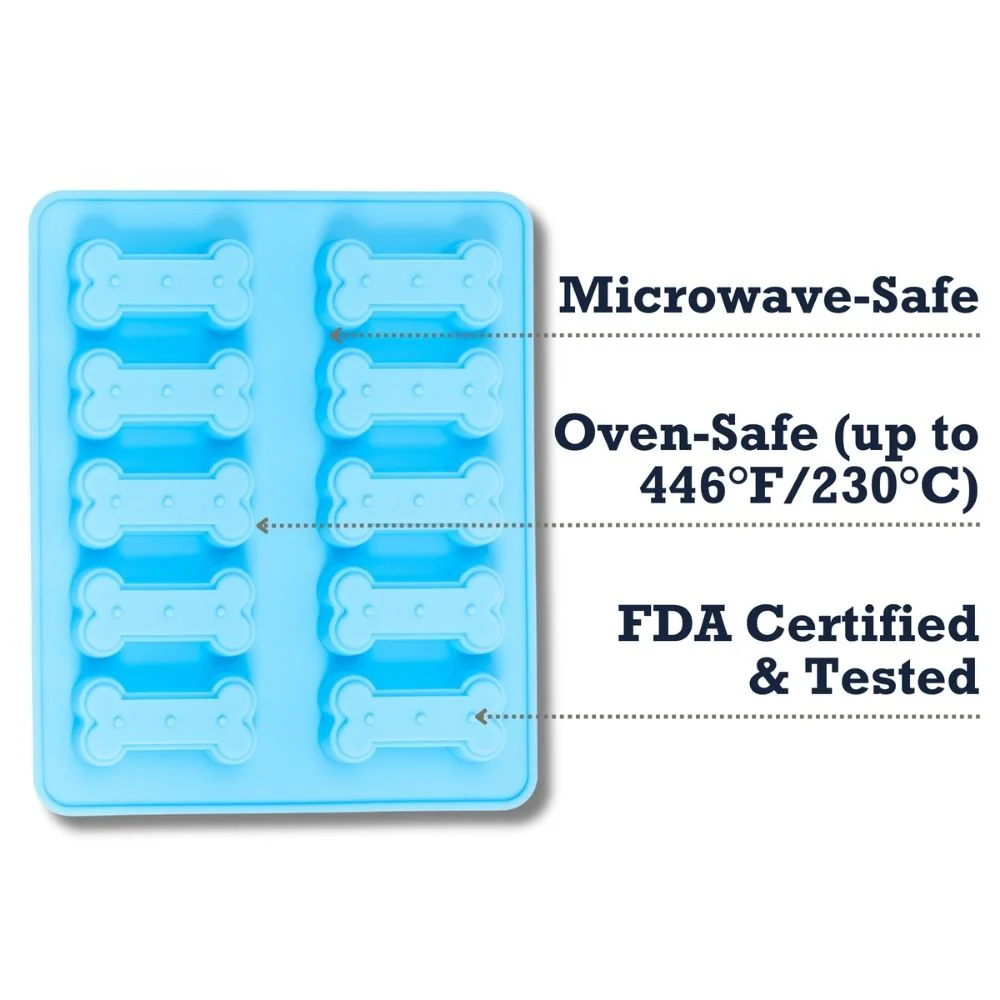Country Living Bone-Shaped Silicone Baking Tray (10-Cavity Mold) – for Homemade Dog Treats, Candy, Cookies, Chocolate, and Ice Cubes - Image 7