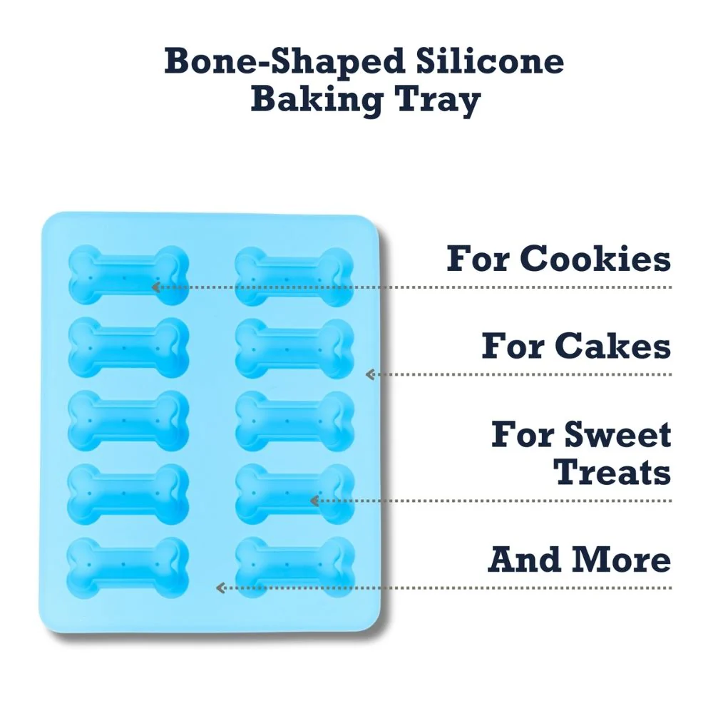 Country Living Bone-Shaped Silicone Baking Tray (10-Cavity Mold) – for Homemade Dog Treats, Candy, Cookies, Chocolate, and Ice Cubes - Image 8