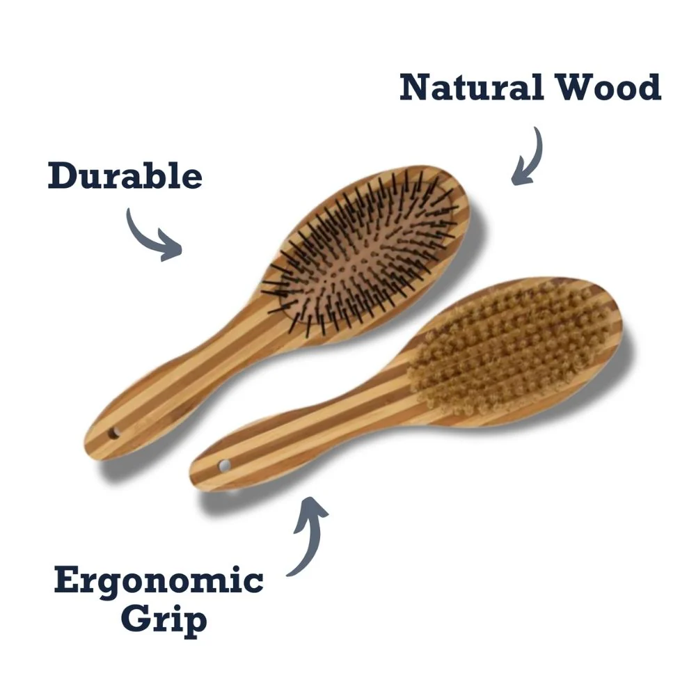 Country Living Dual-Sided Natural Wood Dog Brush - Ergonomic, Durable & Versatile - Image 6
