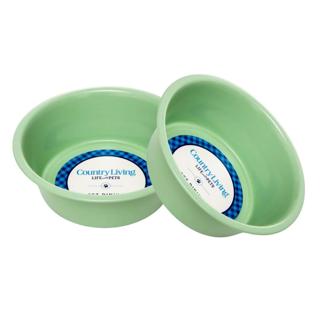 Country Living Set of 2 Coated Stainless Steel Heavy Dog Bowls - Ideal for Medium to Large Breeds - Image 6