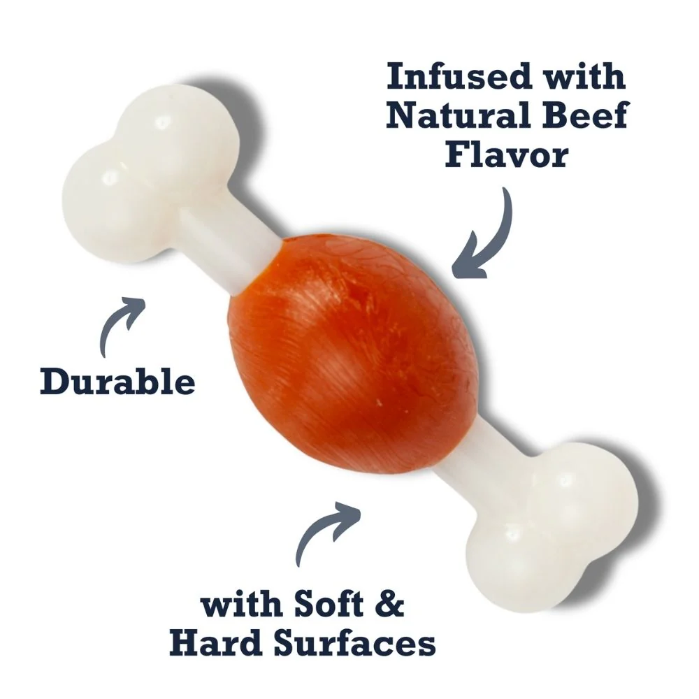 Country Living TPR & Nylon Bone Dog Chew Toy - Beef-Flavored, Ideal for Small Dogs - Image 6