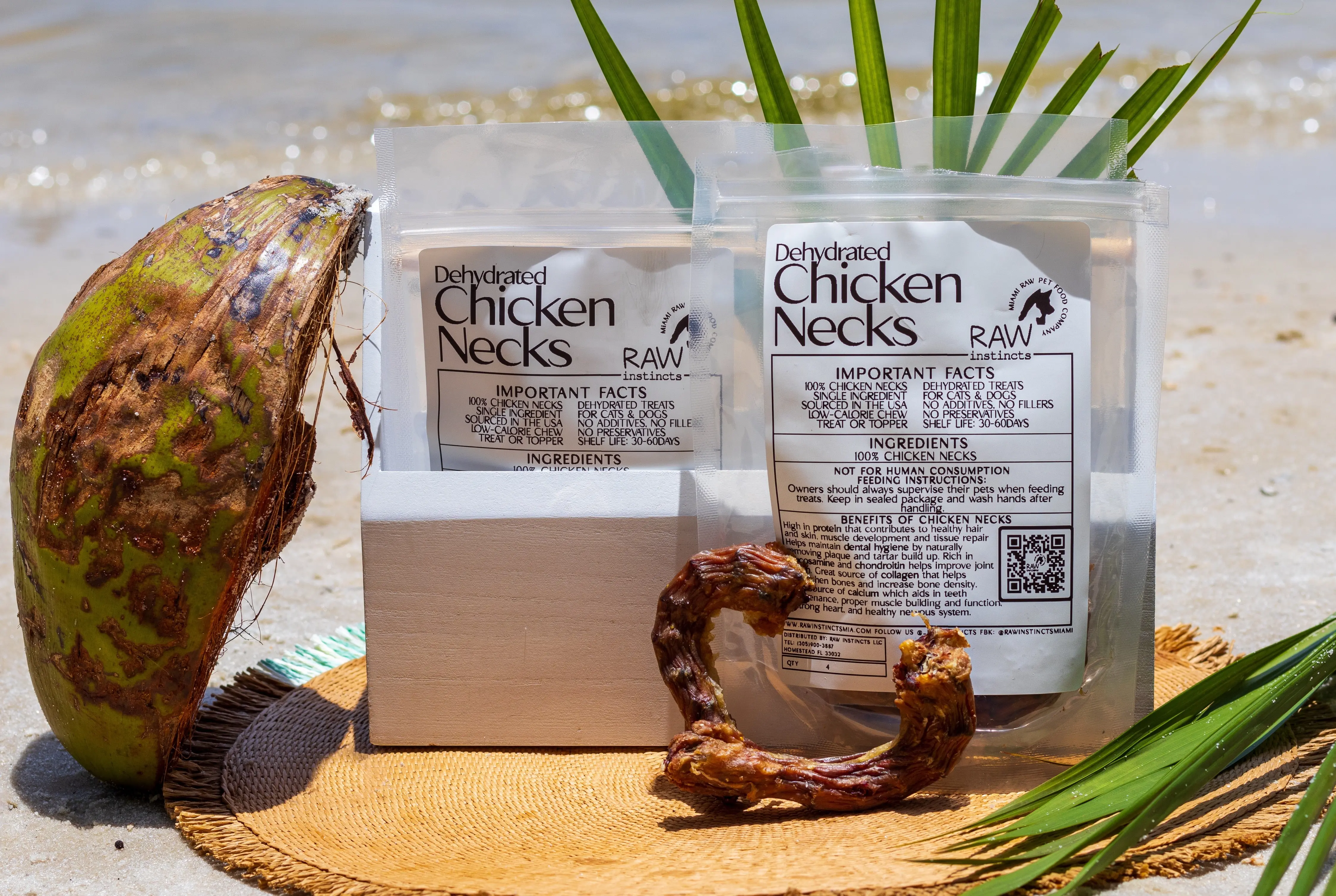 Dehydrated Chicken Necks for Cats & Dogs β 100% USA Sourced | Raw Instincts Florida | 8 Count