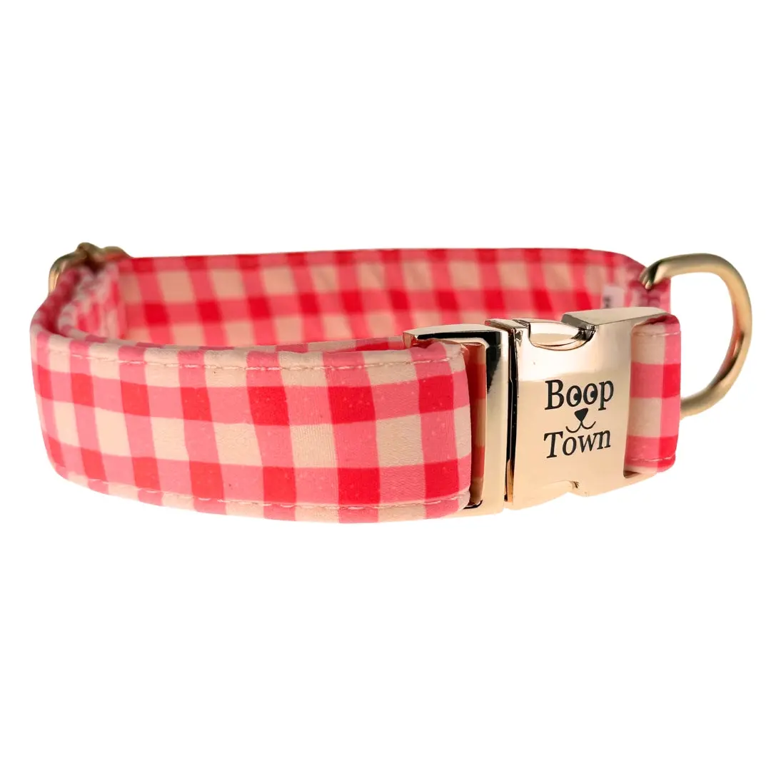 Boop Town Soft Cotton Dog Collar - Anti-Hair Matting & Durable Nylon Core - Quick Release Metal Buckle - Adjustable for Small Medium Large XL Dogs - Gold Tone Hardware - Image 16