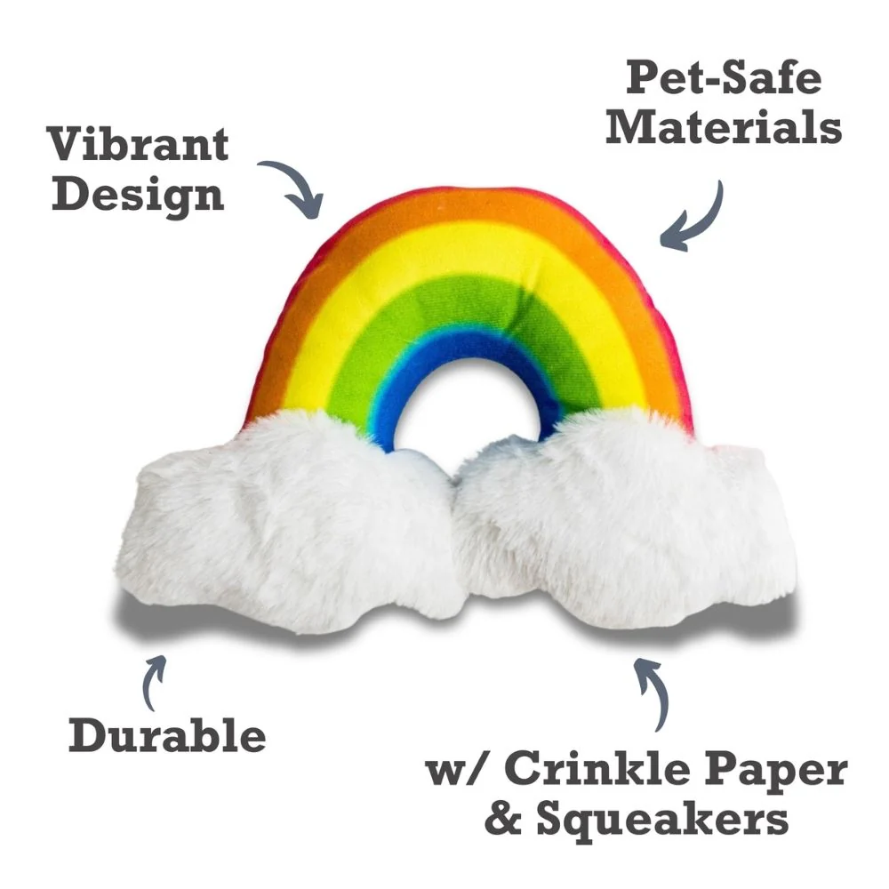 Enchanted Rainbow Magical with Squeaker & Crinkle Paper Plush Dog Toy - Image 6