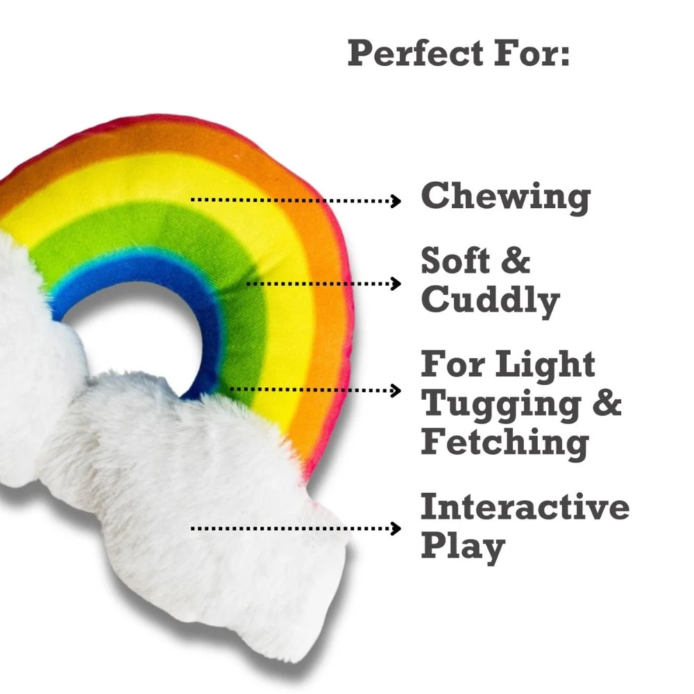 Enchanted Rainbow Magical with Squeaker & Crinkle Paper Plush Dog Toy - Image 7