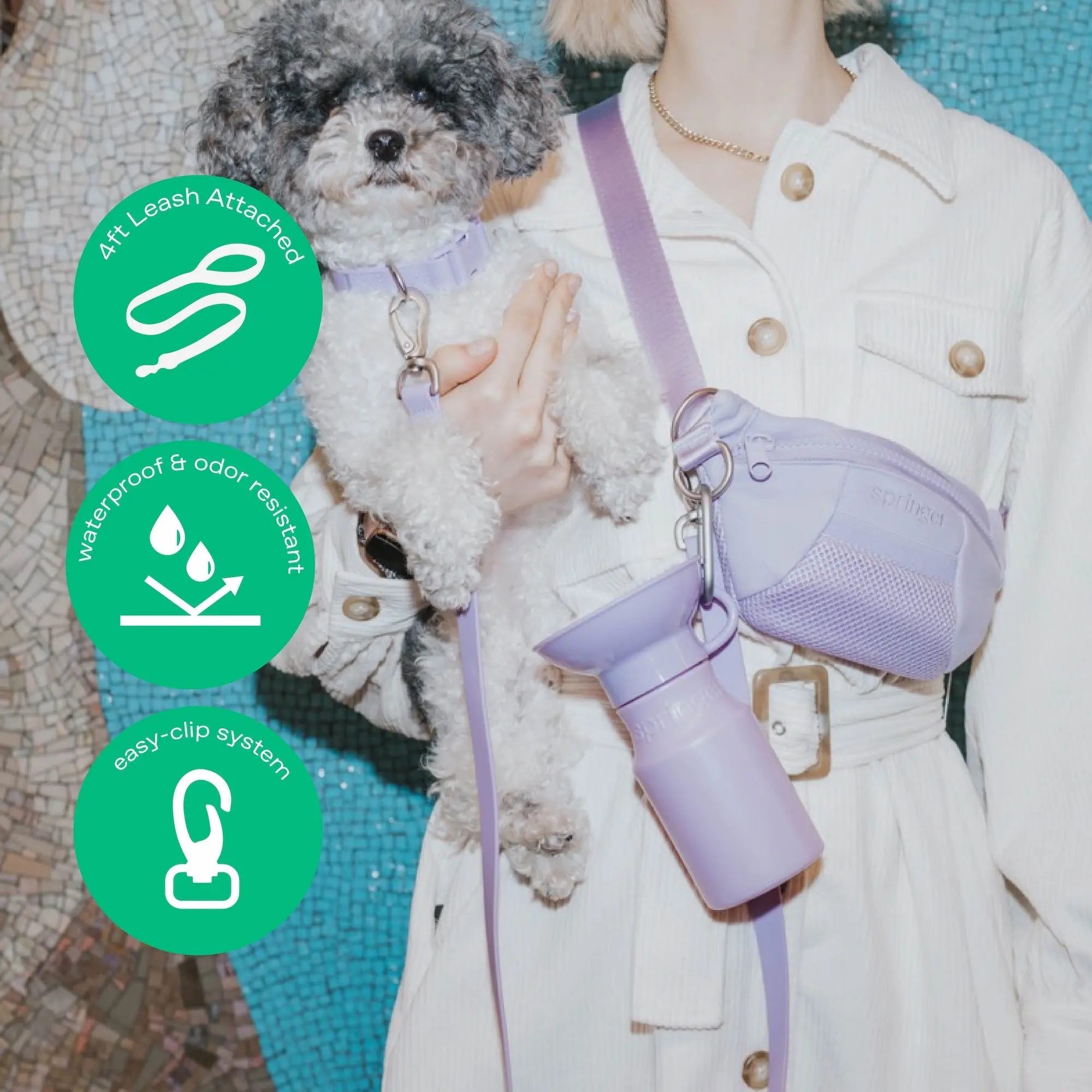 Original Hands-Free Neoprene Dog Walking Bag with 4ft Leash - Image 4