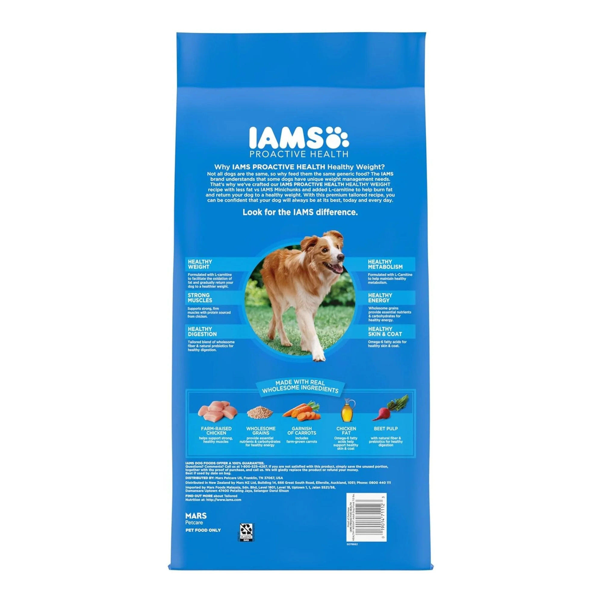 IAMS Healthy Weight Adult Dry Dog Food Chicken 7lb - Image 2