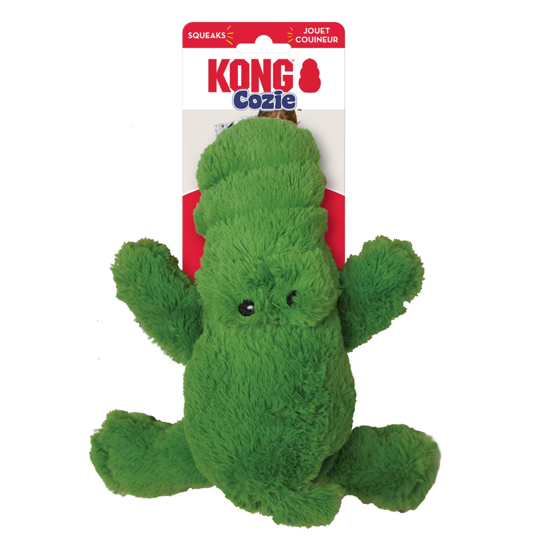 KONG Cozie Ali Alligator Plush Dog Toy Green 1ea/MD - Image 2
