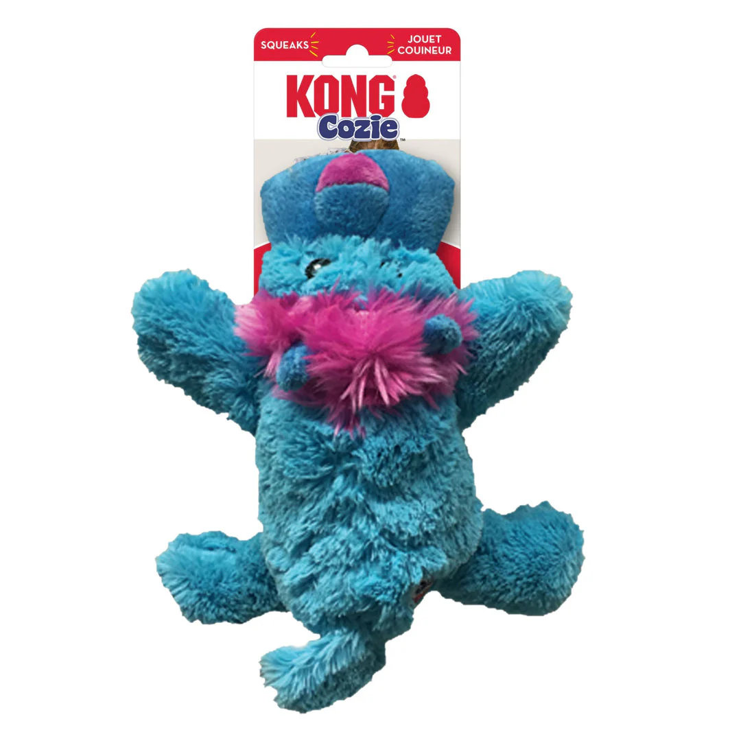 KONG Cozie King Lion Plush Dog Toy Blue 1ea/MD - Image 2