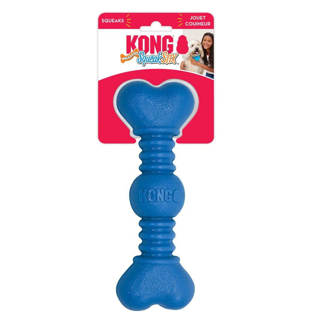 KONG SqueakStix Wigglerz Dog Toy Blue MD (2 pack) - Image 2