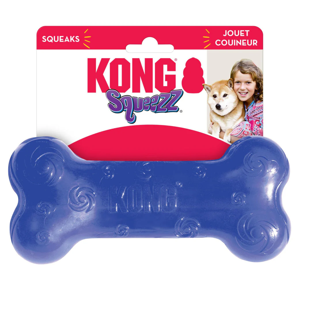 KONG Squeezz Bone Dog Toy Assorted 1ea/LG - Image 2
