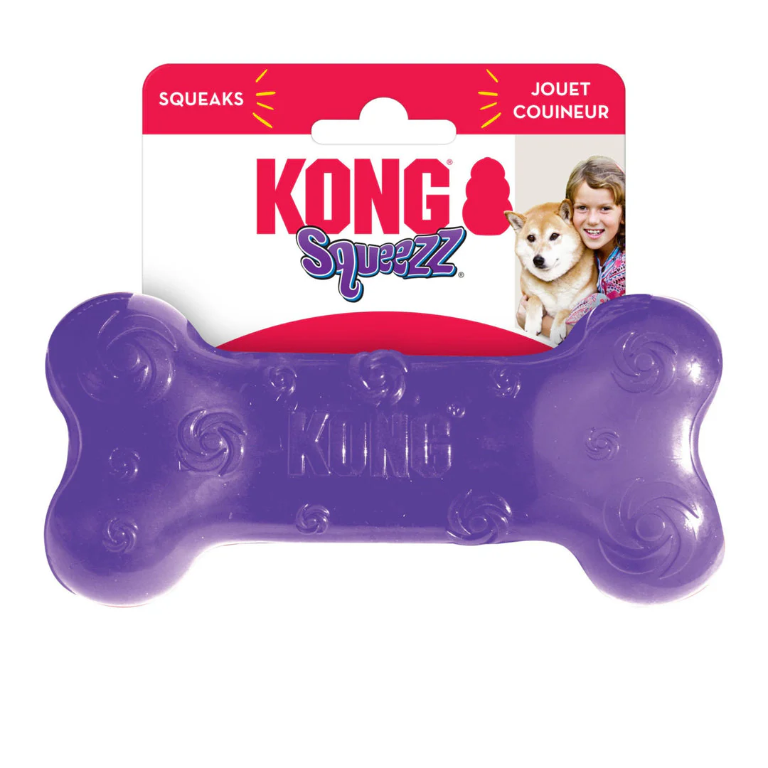 KONG Squeezz Bone Dog Toy Assorted 1ea/MD - Image 2