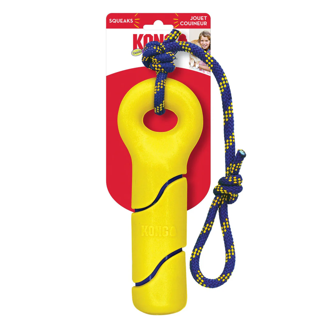 KONG Squeezz Tennis Buoy w/Rope Dog Toy Yellow 1ea/LG - Image 2