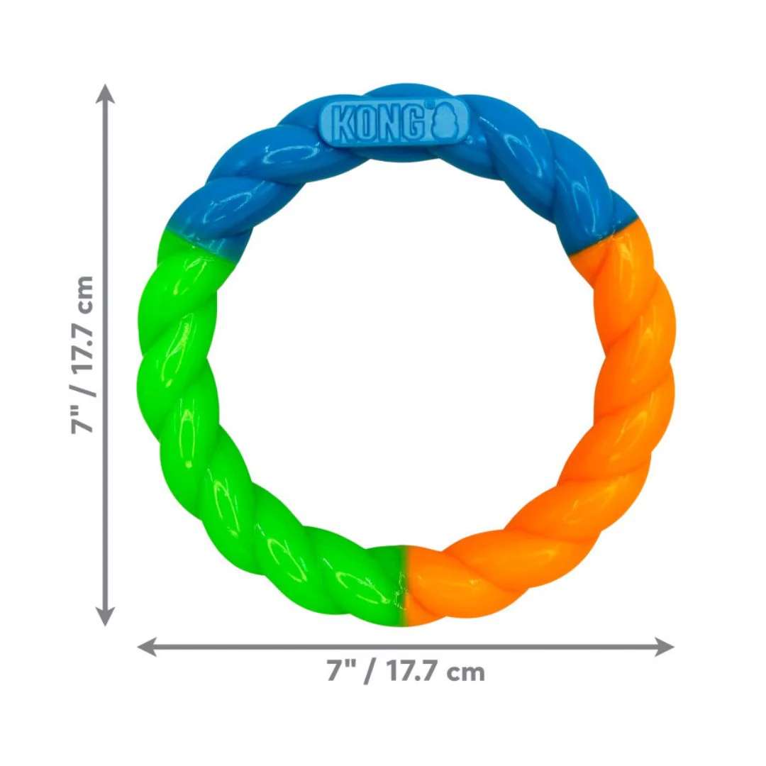 KONG Twistz HighViz Ring Dog Toy Assorted, 1ea/SM - Image 2