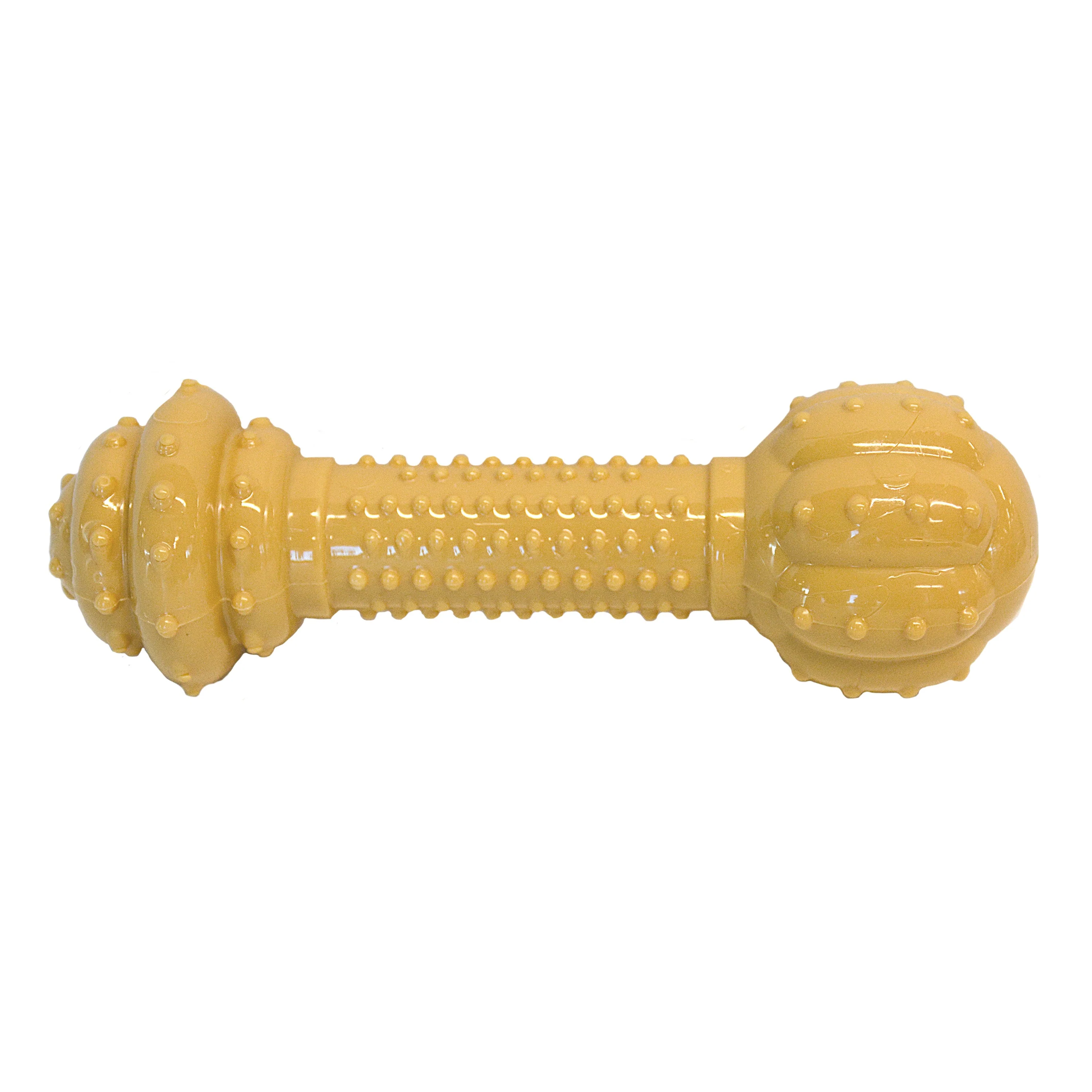 Nylabone Barbell Power Chew Durable Dog Toy Peanut Butter, 1ea/Medium/Wolf  Up To 35 Lbs. 1 ct - Image 2