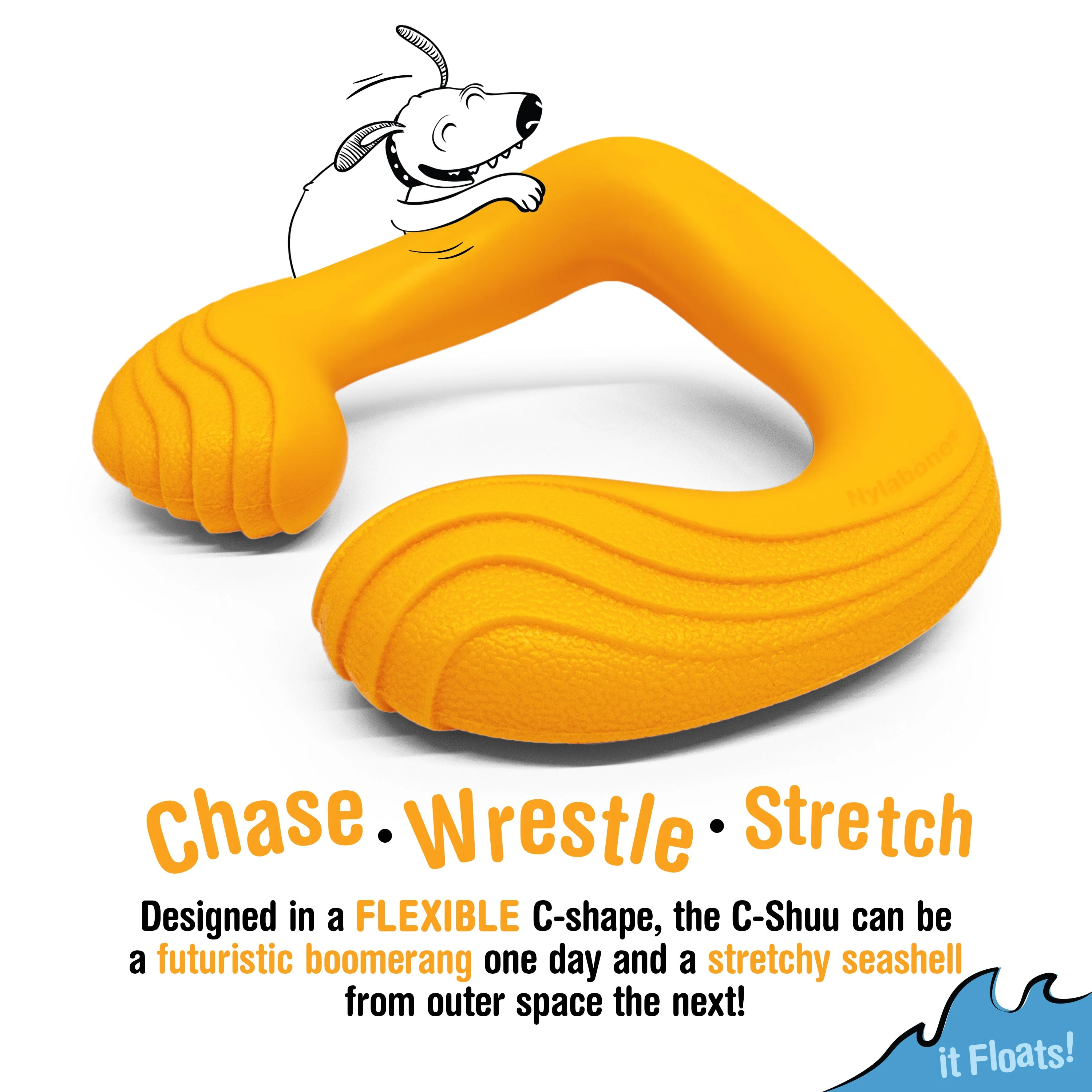 Nylabone Creative Play CShuu Dog Chase Toy Orange, 1ea/Large/Giant  Up To 50 Lbs. 1 ct - Image 2