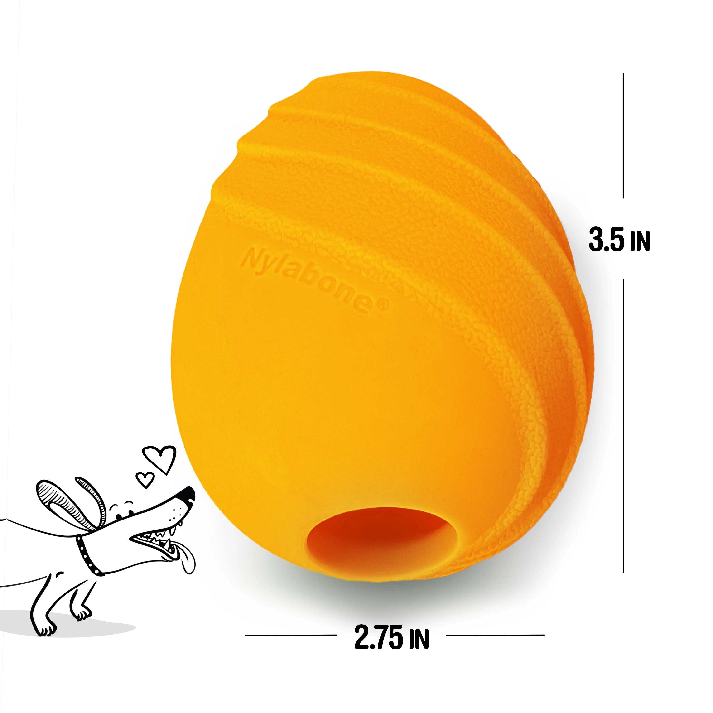 Nylabone Creative Play Eggi Dog Treat Toy Orange, 1ea/SMall/Regular Up To 25 Ibs. 1 ct - Image 4