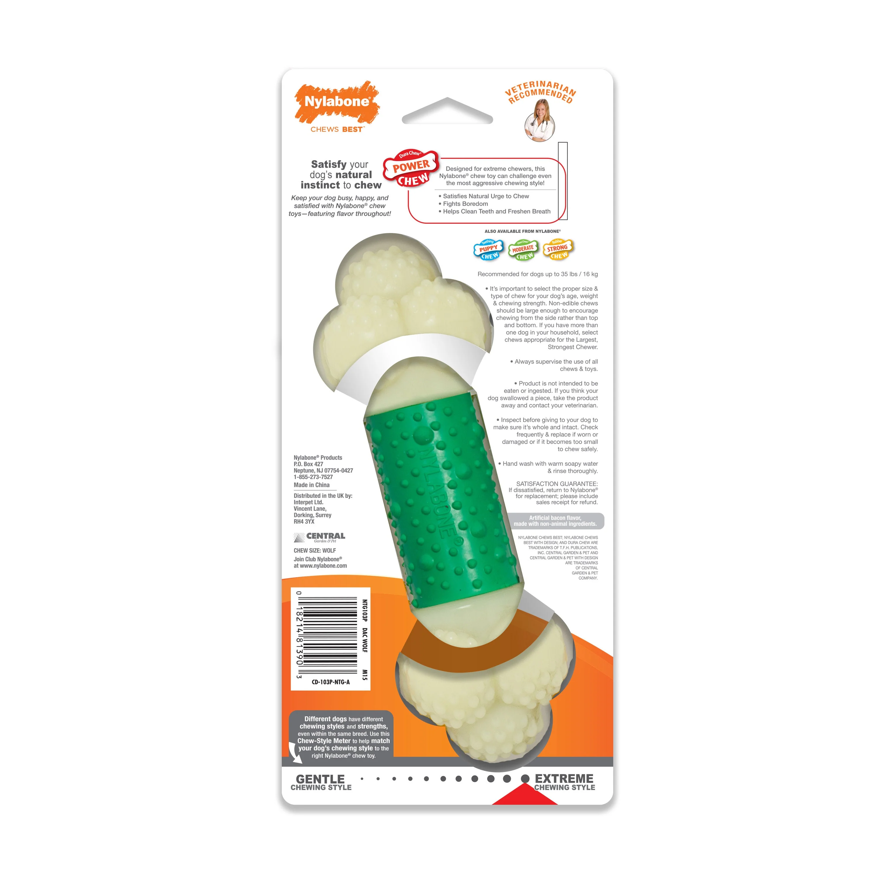 Nylabone Power Chew Double Action Durable Dog Toy Bacon, 1ea/Medium/Wolf  Up To 35 Lbs. 1 ct - Image 8