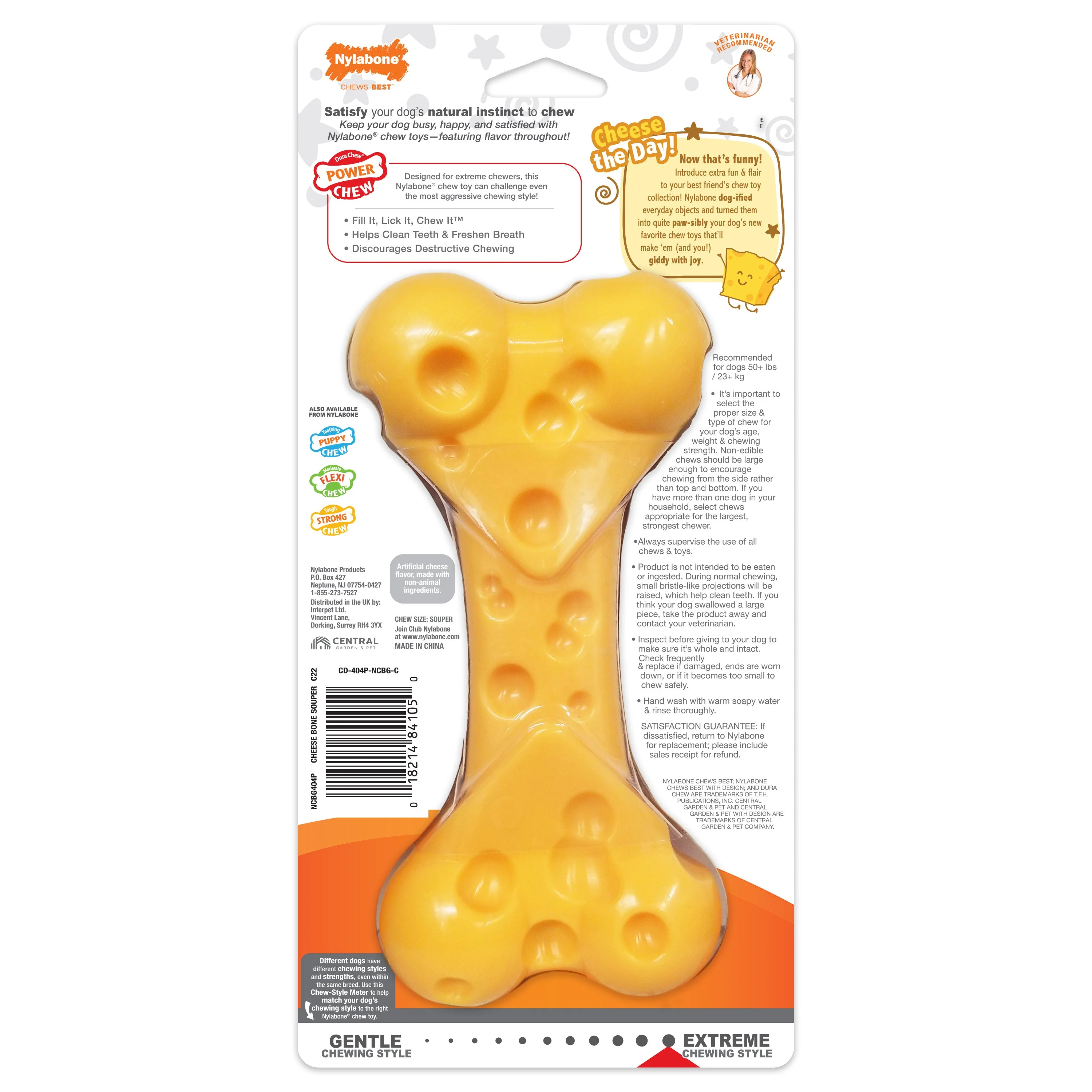 Nylabone Power Chew Cheese Dog Toy Cheese, 1ea/XL/Souper  50 Lbs. 1 ct - Image 12