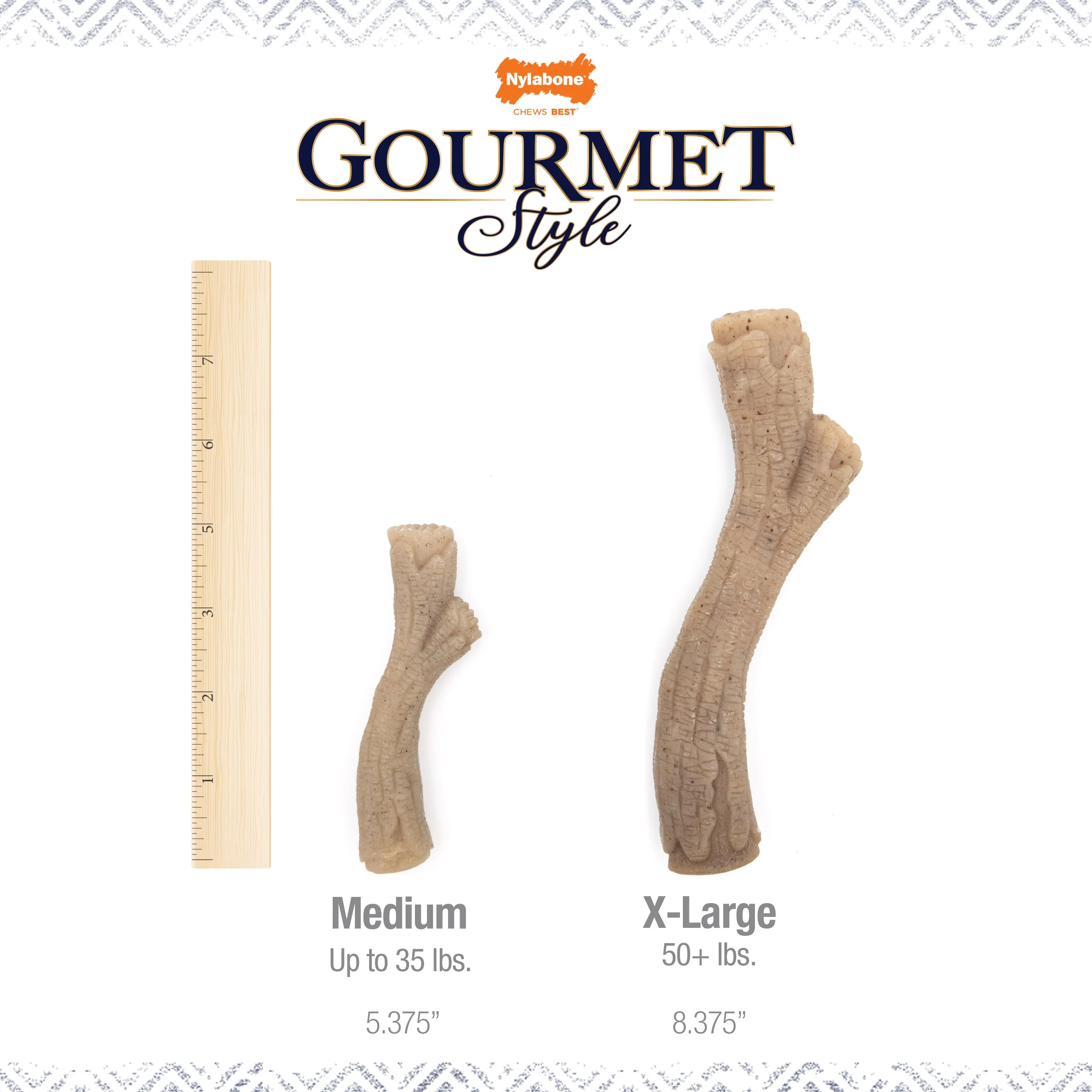 Nylabone Gourmet Style Strong Chew Toy Stick, Peanut Butter, 1ea/XL/Souper  50 Lbs. 1 ct - Image 8