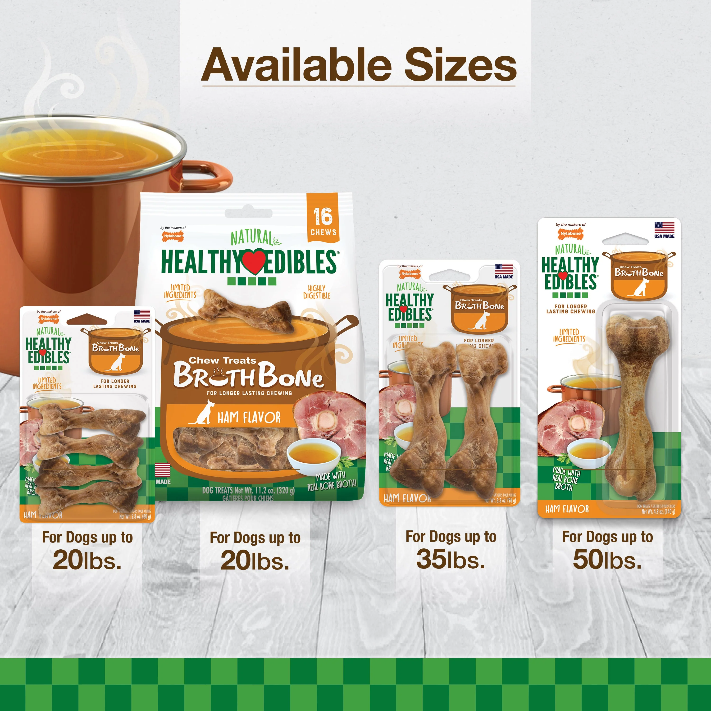 Nylabone Healthy Edibles Broth Bone AllNatural Long Lasting Chew Treats 16 count, 1ea/Regular  Up To 25 Ibs. - Image 10