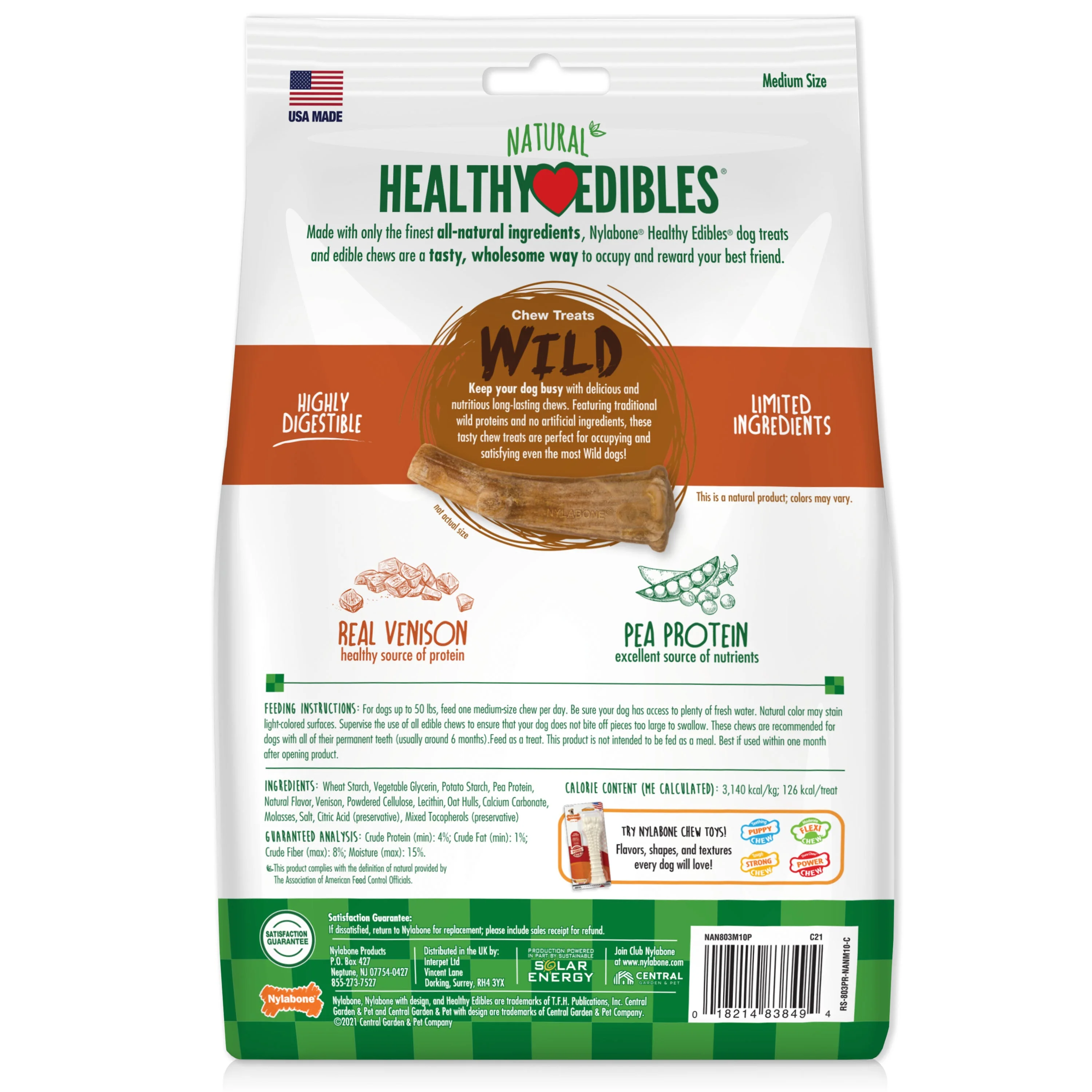 Nylabone Healthy Edibles WILD AllNatural Long Lasting Antler Chew Treats Venison, 1ea/Large/Giant  Up To 50 Lbs. 10 ct - Image 7