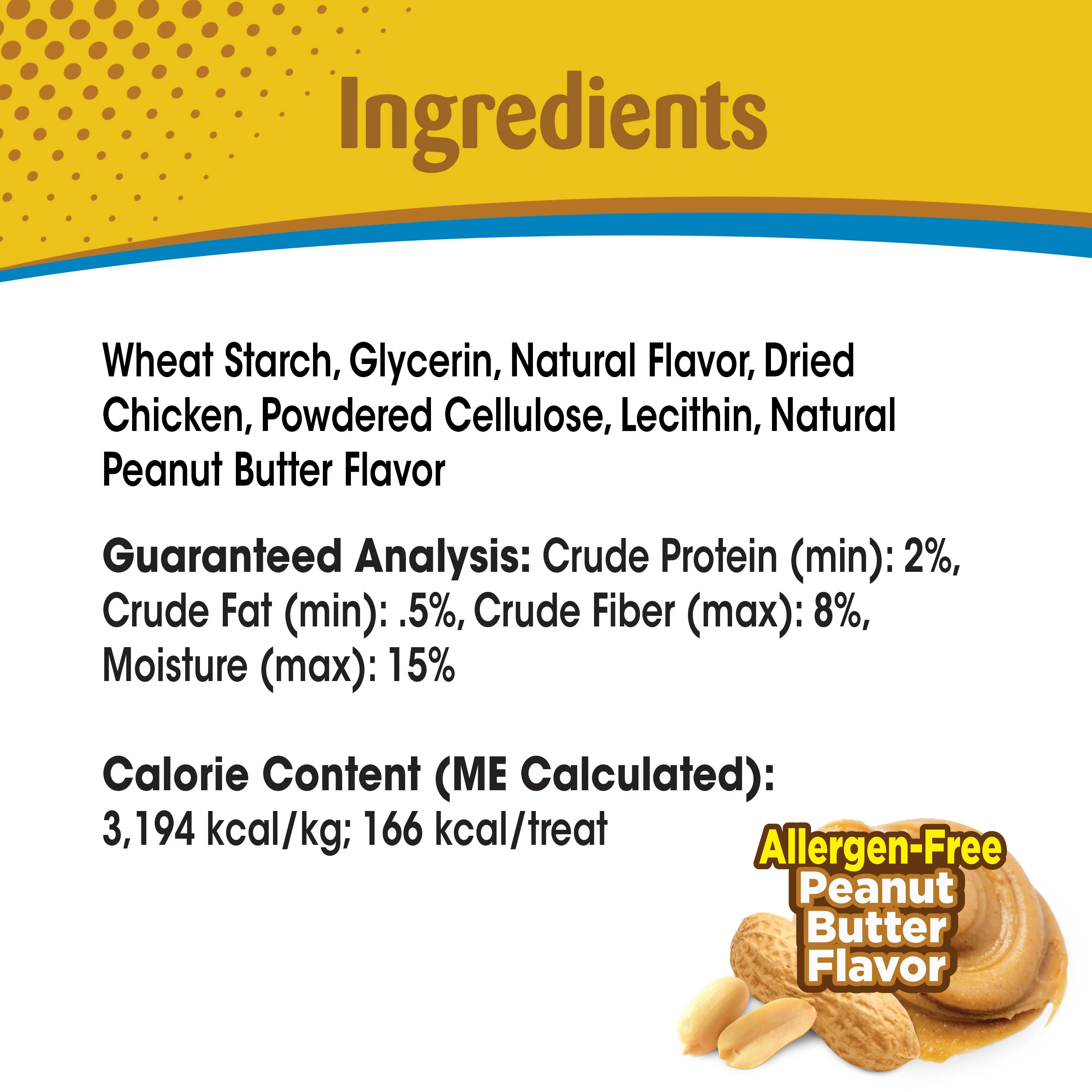 Nylabone Natural Nubz Dog Treats, AllergenFree Peanut Butter Peanut Butter, 1ea/Large  30 Lbs. 15 ct - Image 3
