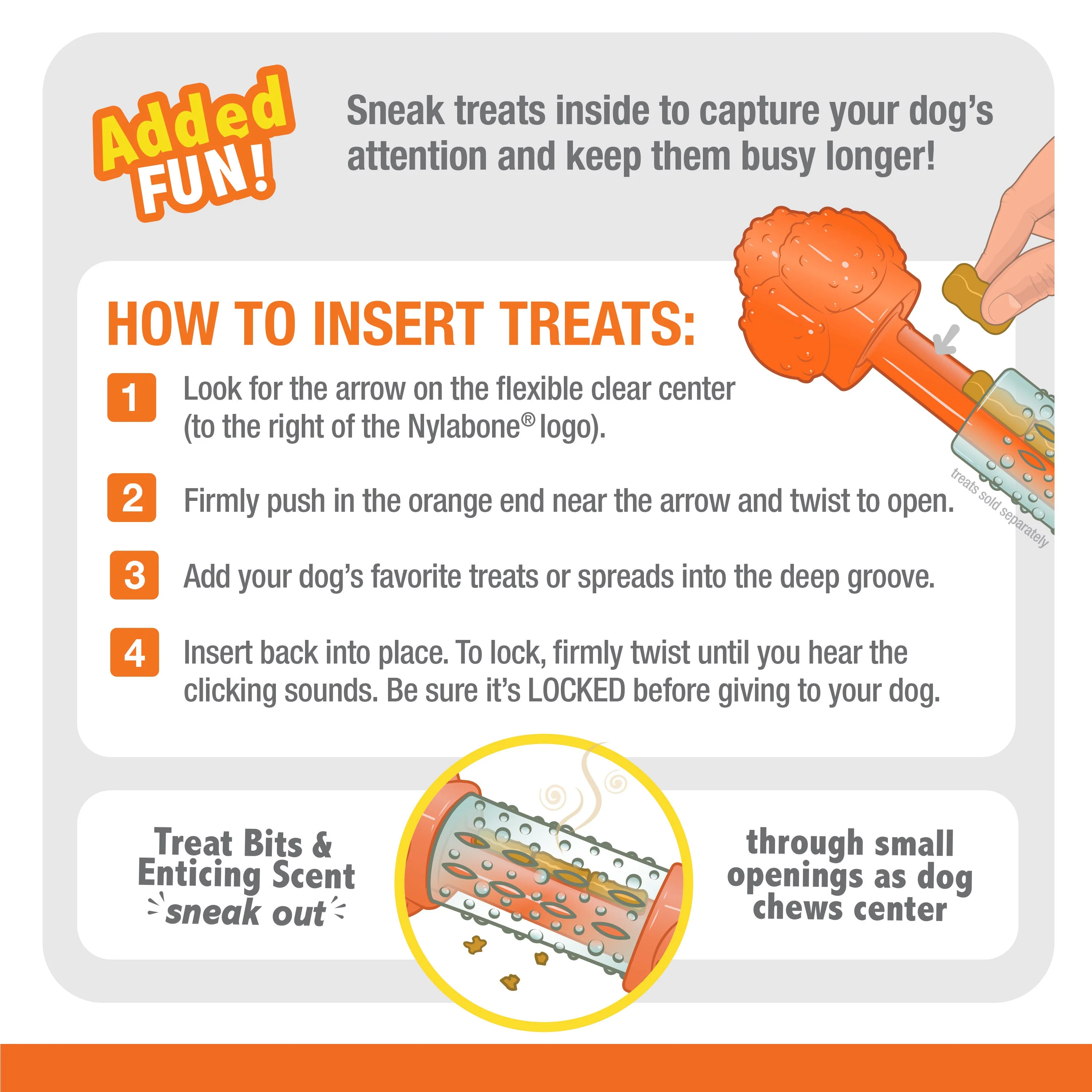 Nylabone Sneaky Snacker Dog Treat Toy Bacon, Orange, 1ea/Large/Giant  Up To 50 Lbs. 1 ct - Image 4