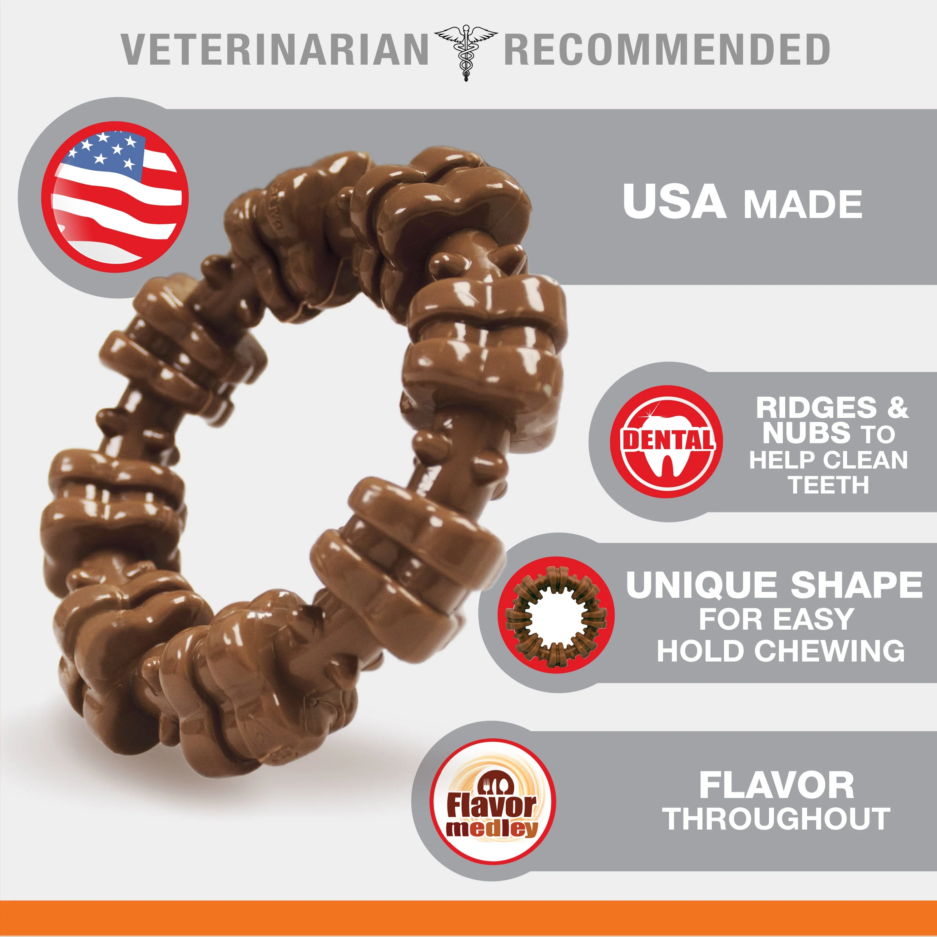 Nylabone Power Chew Textured Dog Ring Toy Flavor Medley, 1ea/XL/Souper 50 Lbs. 1 ct - Image 2