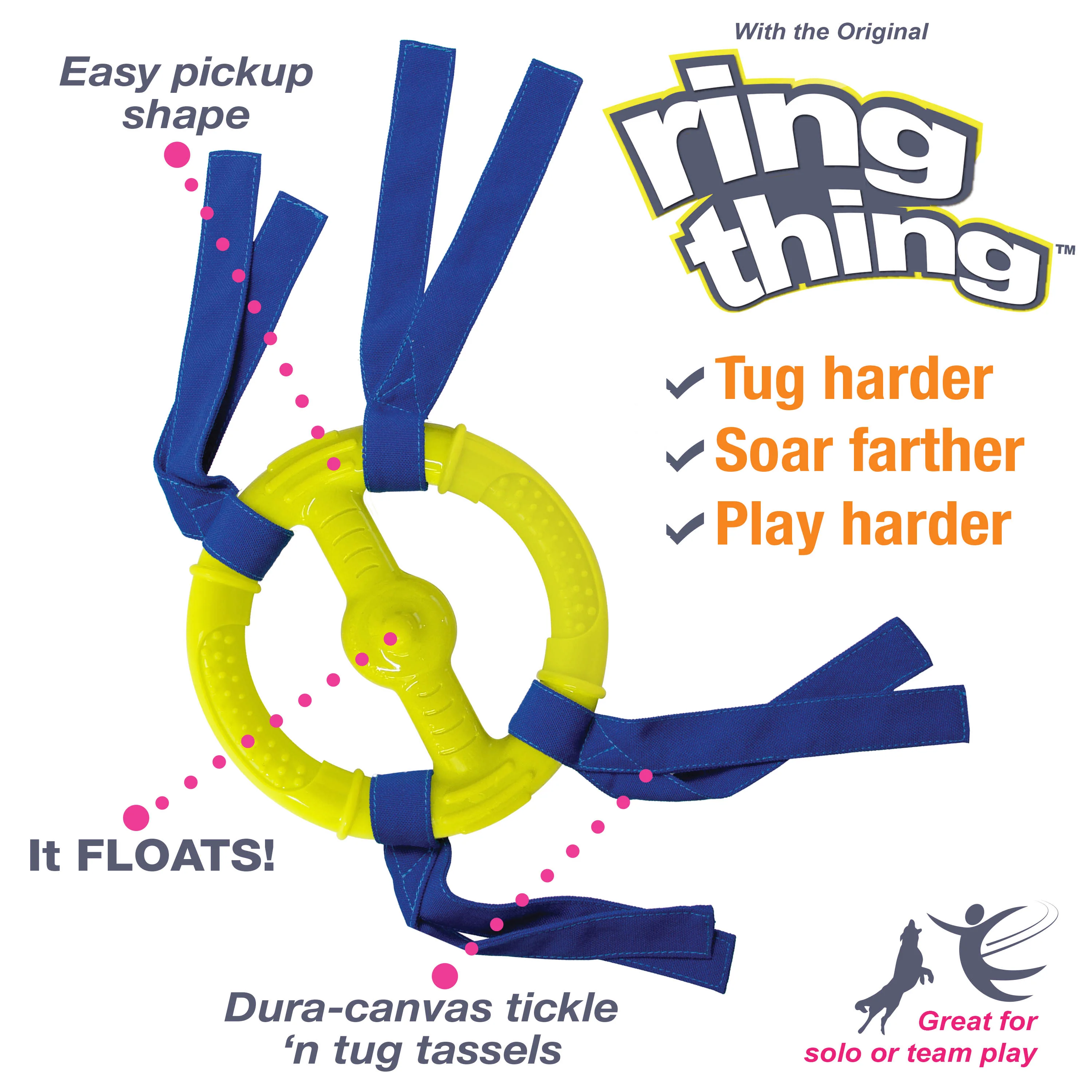 Nylabone Power Play Ring Thing Floatable Dog Toy 1ea/Medium/Wolf Up To 35 Lbs. 1 ct - Image 2