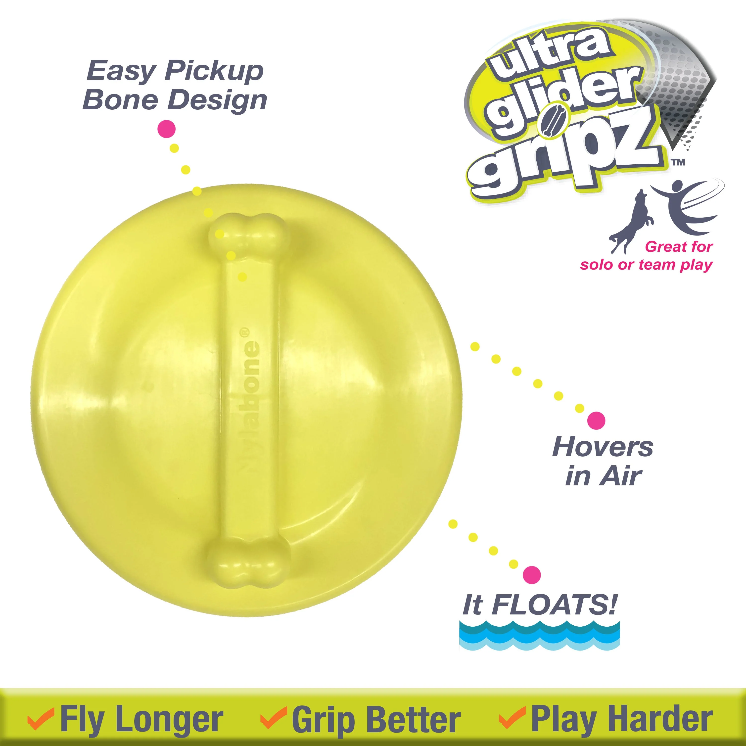Nylabone Power Play Ultra Glider Gripz Dog Flying Disc 1ea/Large/Giant - Up To 50 lb - Image 3
