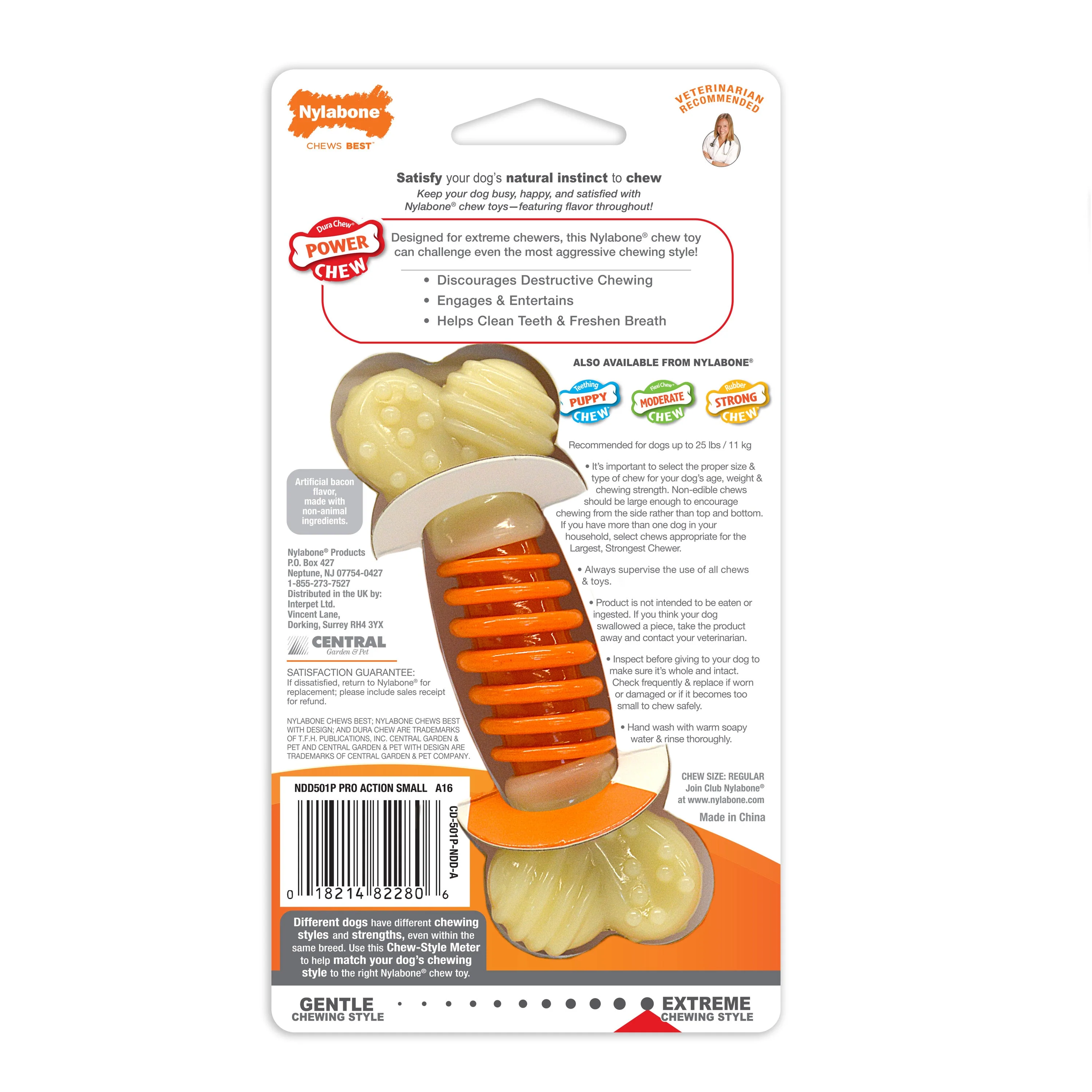 Nylabone PRO Action Dental Power Chew Durable Dog Toy Bacon 1ea/SMall/Regular - Up To 25 Ibs. - Image 8