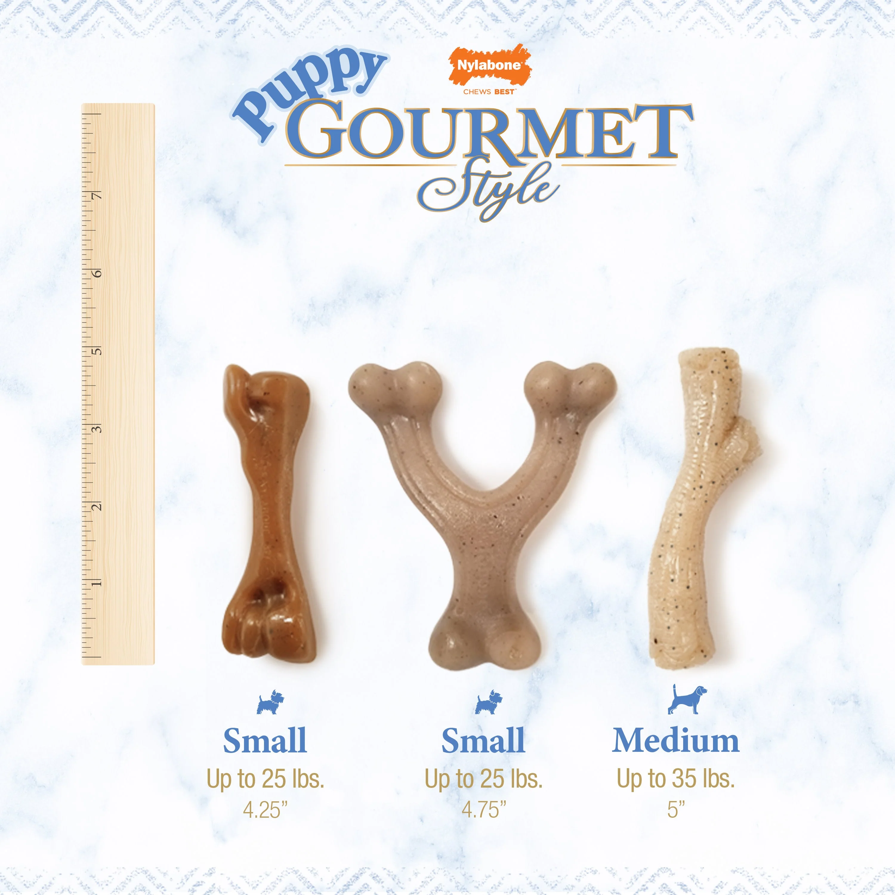Nylabone Gourmet Style Strong Femur Puppy Chew Toy Bacon, 1ea/SMall/Regular  Up To 25 Ibs. 1 ct - Image 8