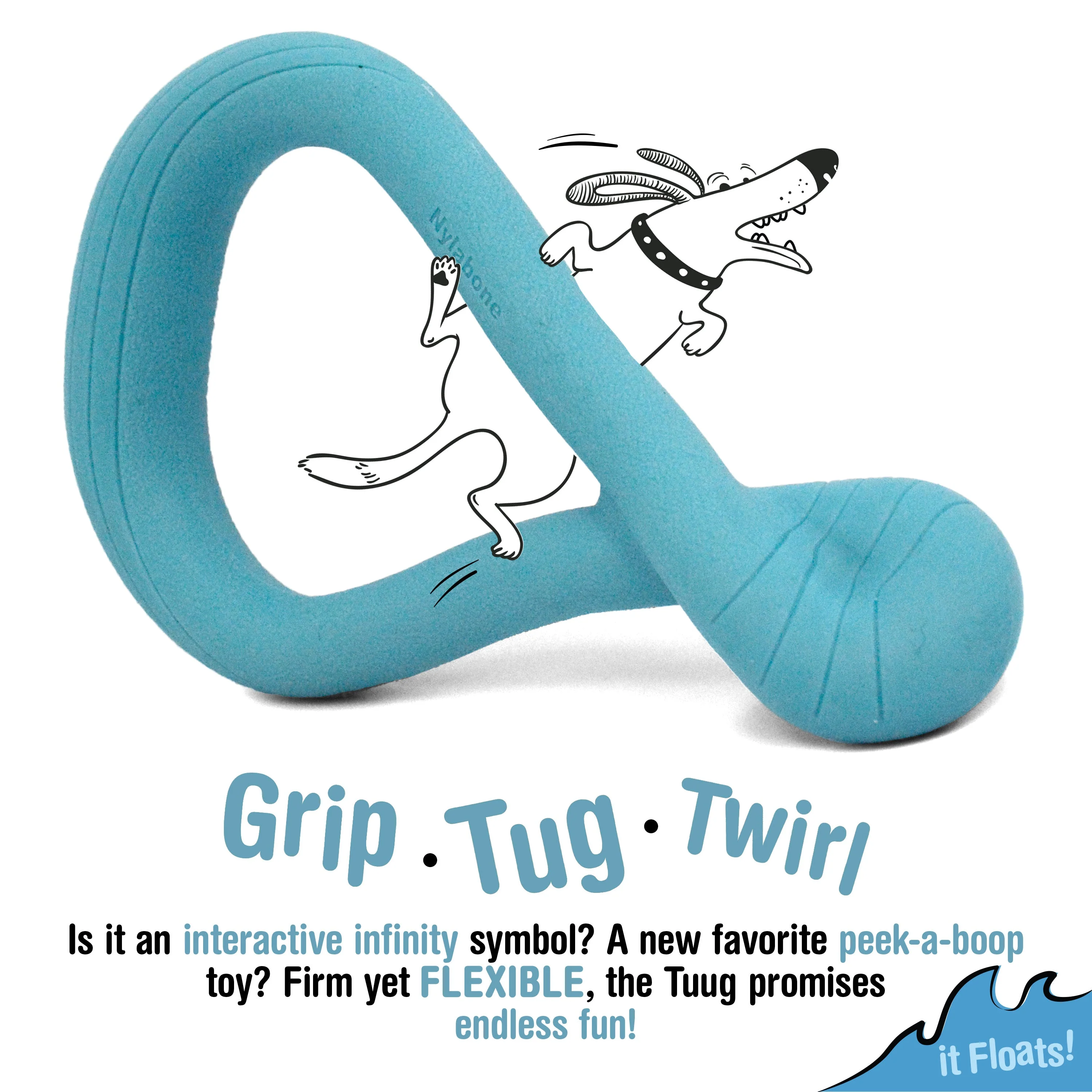 Nylabone Creative Play Tuug Dog Tug Toy Blue, 1ea/Large/Giant  Up To 50 Lbs. 1 ct - Image 2