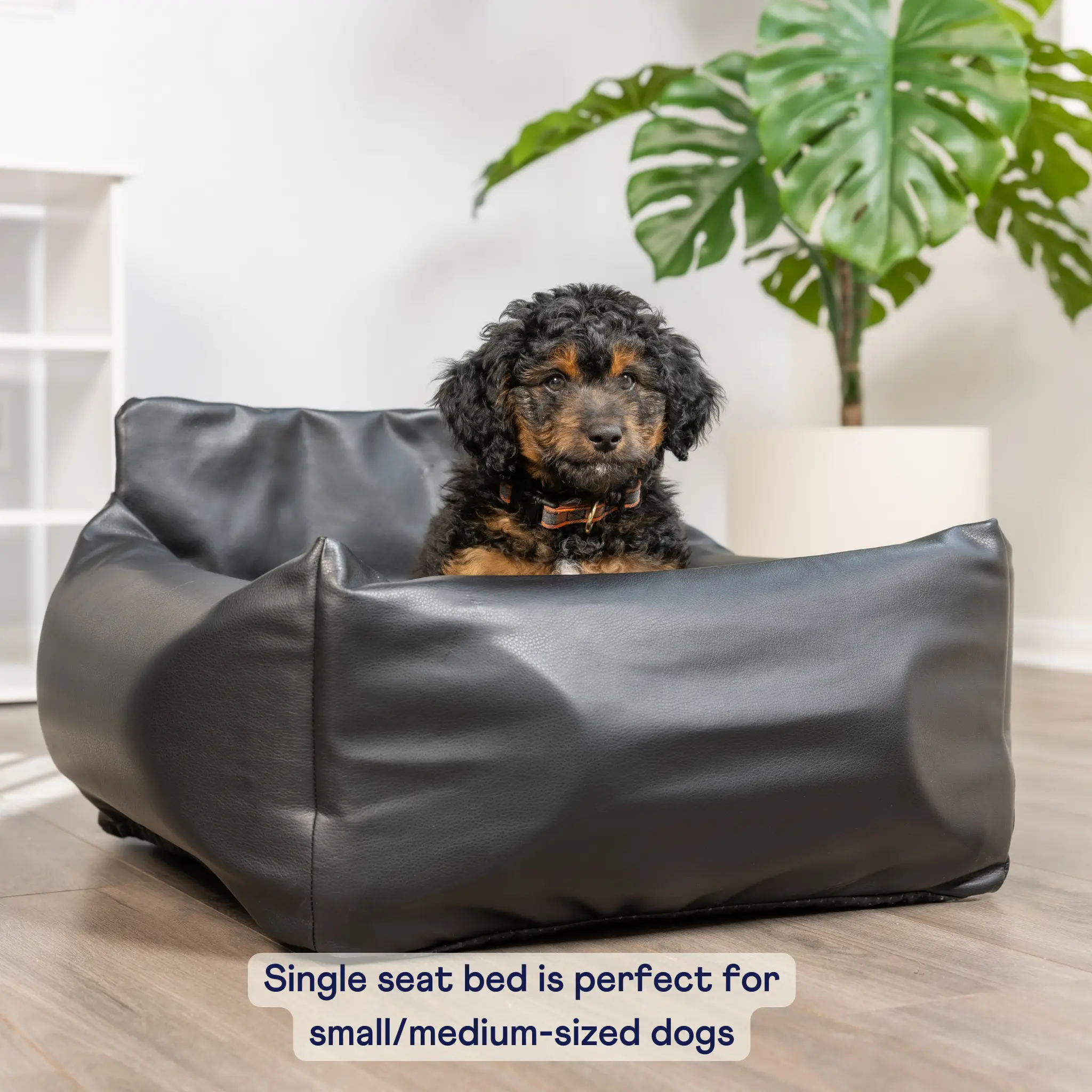 PupProtector™ Faux Leather Memory Foam Dog Car Bed - Black - Image 10