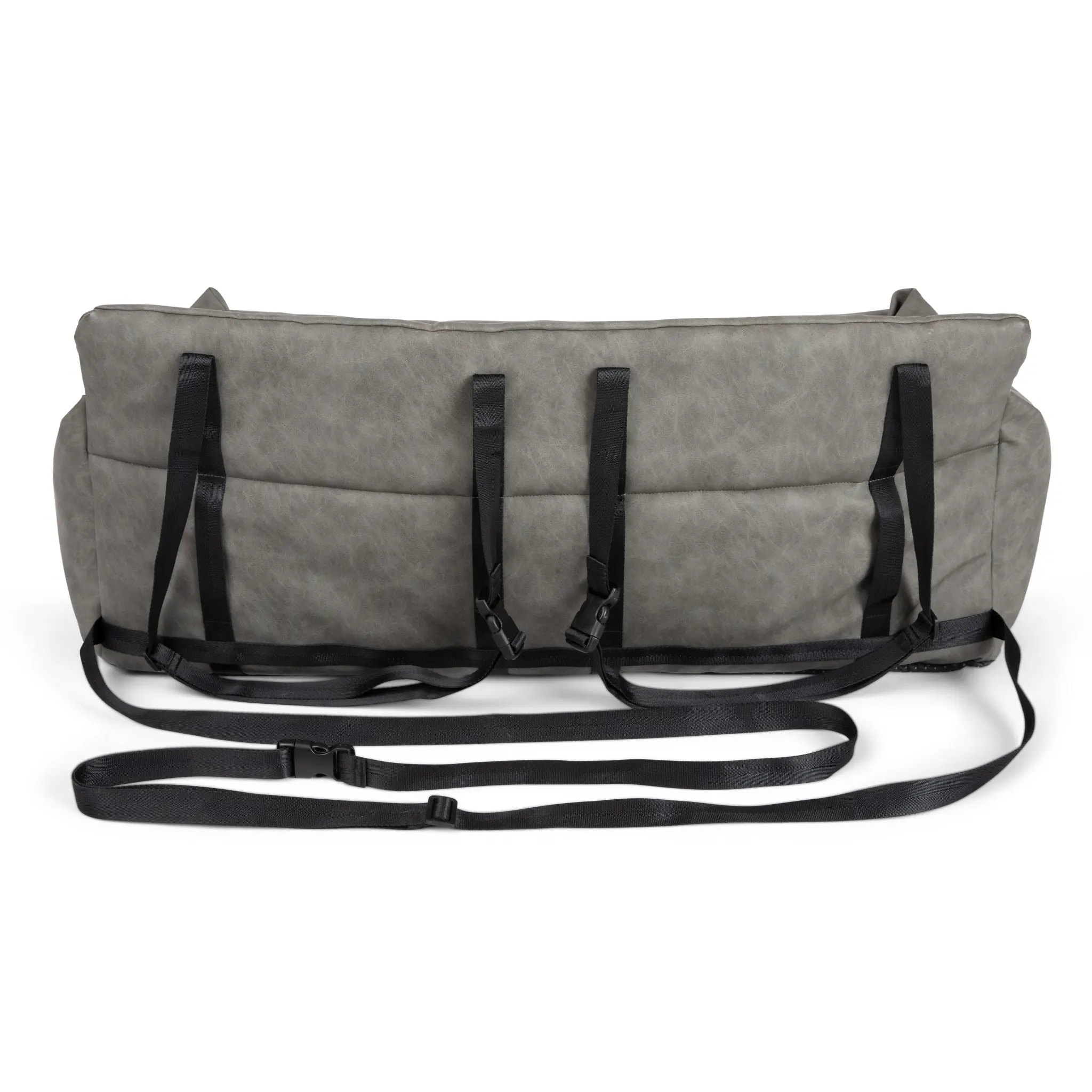 PupProtector™ Faux Leather Memory Foam Dog Car Bed - Slate Gray - Image 20