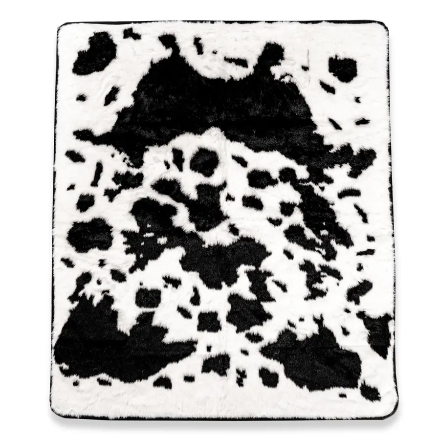PupProtector™ Waterproof Throw Blanket - Black Faux Cowhide - Image 5