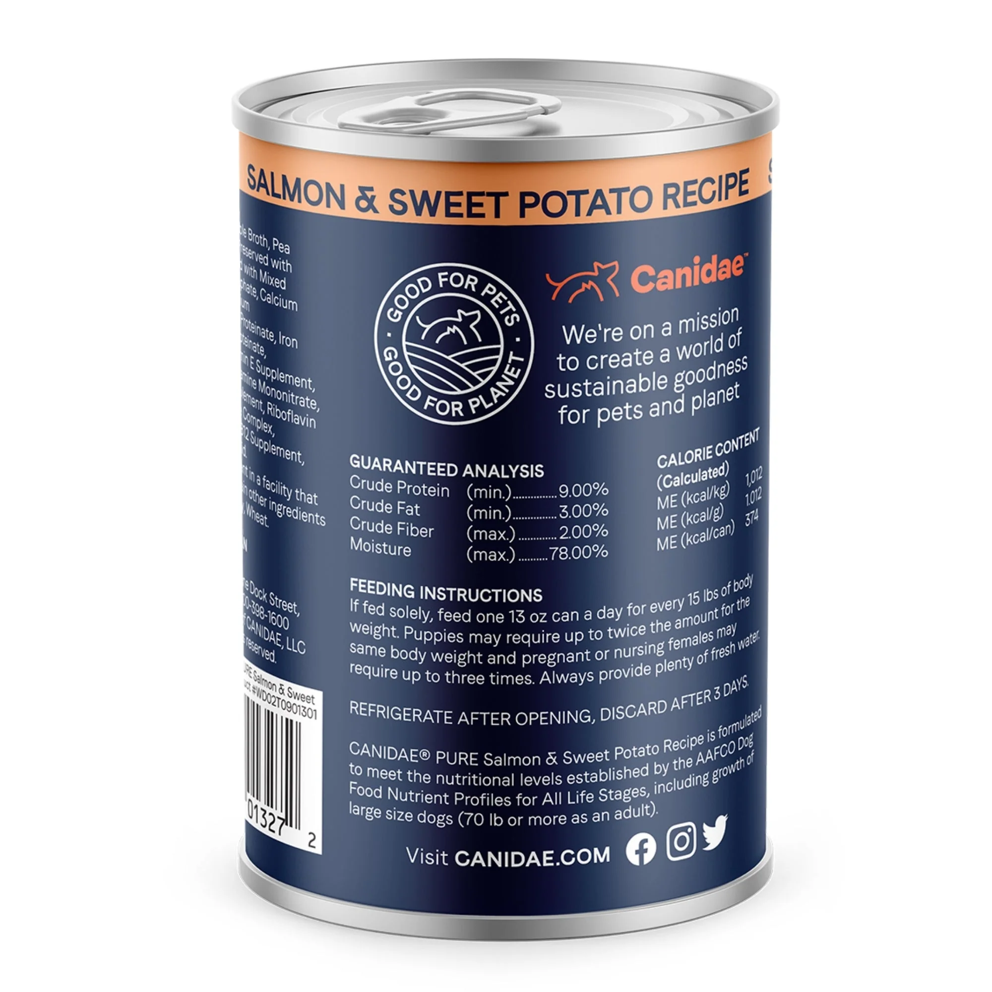 CANIDAE PURE Goodness GrainFree LID Canned Dog Food Salmon and Sweet Potato, 12ea/13 oz - Image 5