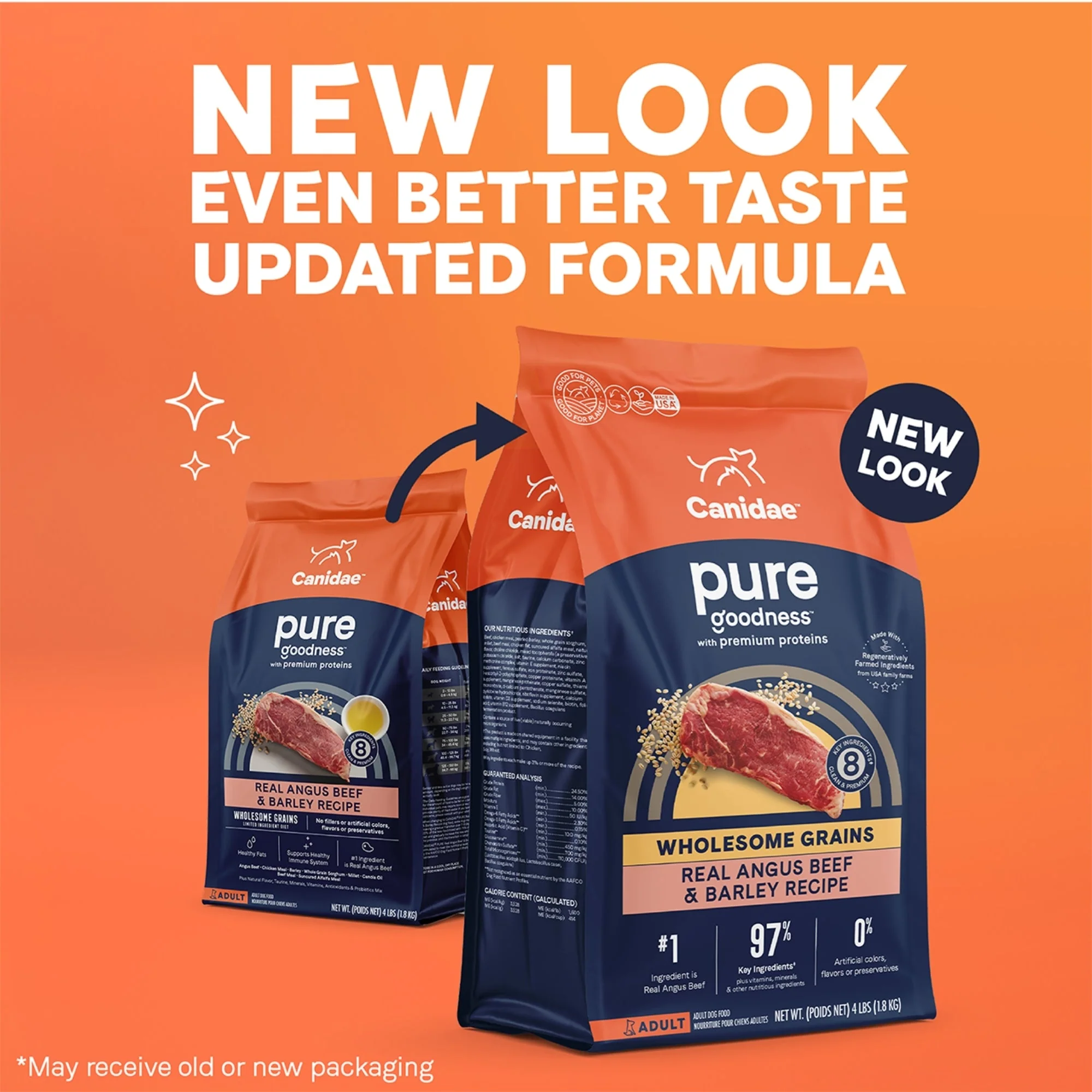 CANIDAE PURE Farm To Bowl  w/Wholesome Grains Dry Dog Food Beef  Barley, 1ea/22 lb - Image 3