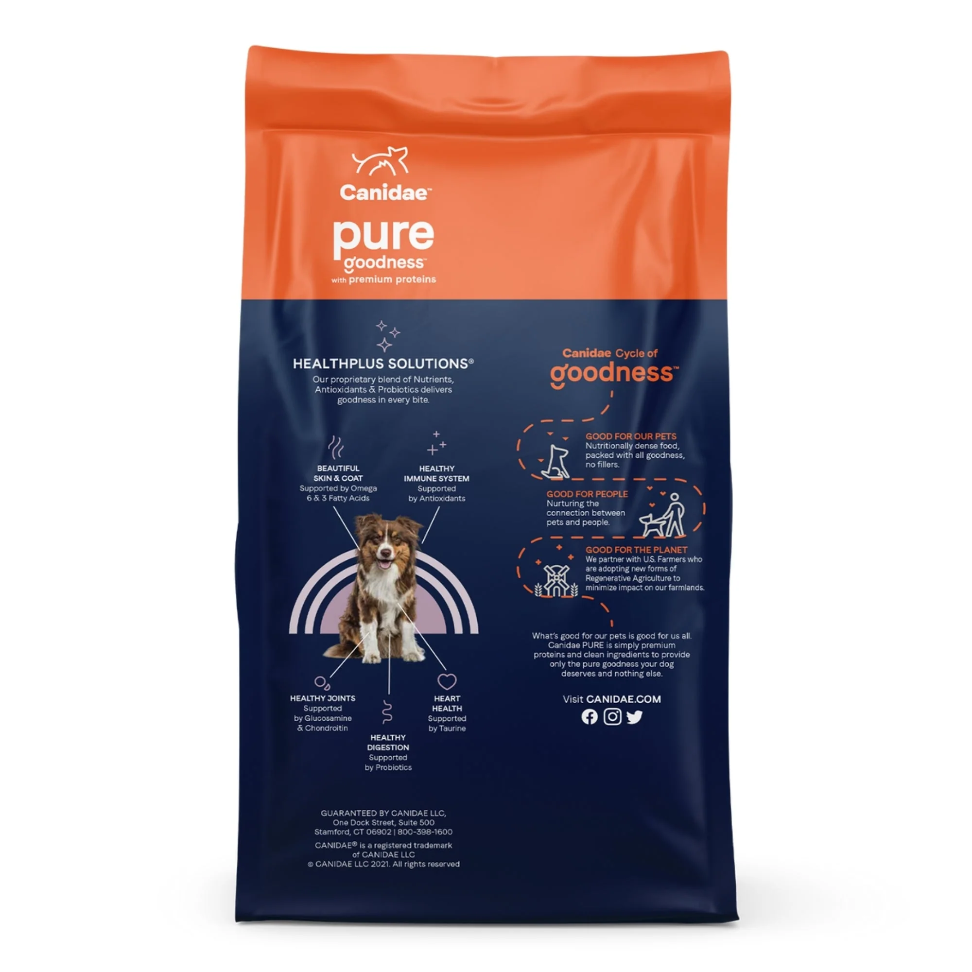 CANIDAE PURE Farm To Bowl GrainFree LID Dry Dog Food Bison, Lentil  Carrot, 1ea/4 lb - Image 2