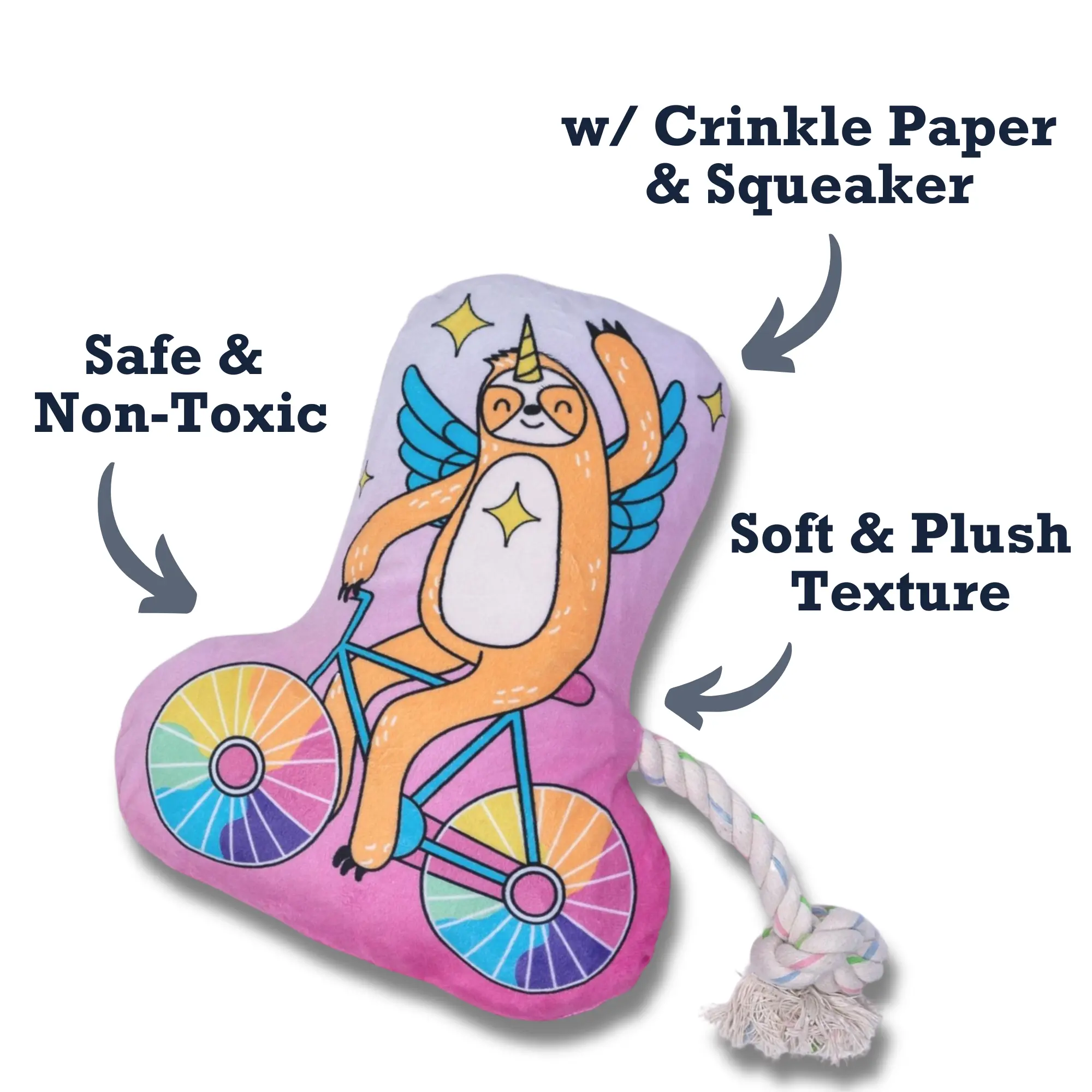 Slow Biker Plush Dog Toy – with Squeaker & Crinkle Paper for Fun Play - Image 4