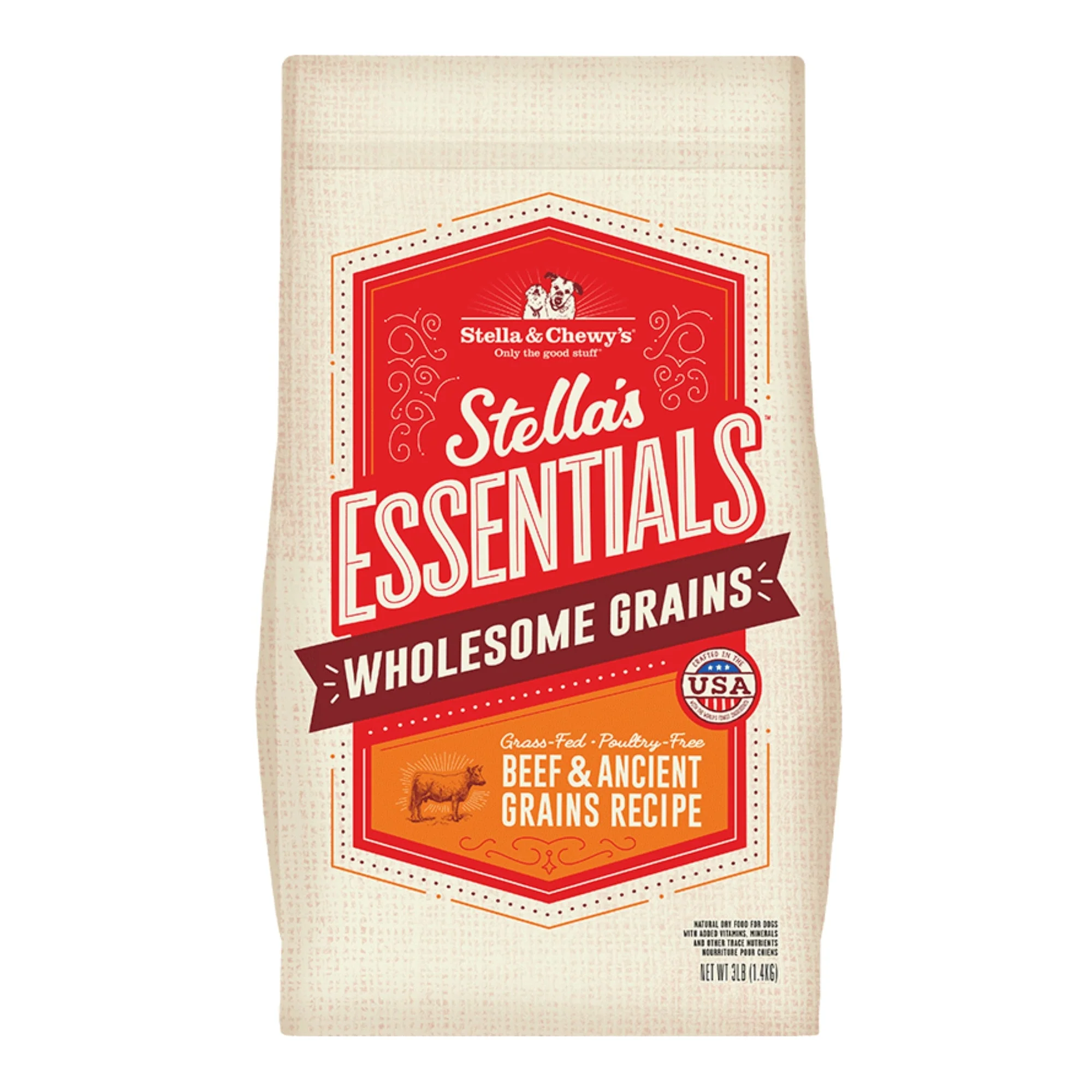 Stella & Chewy's Dog Essential Beef & Ancestrial Grains 3Lb - Image 2